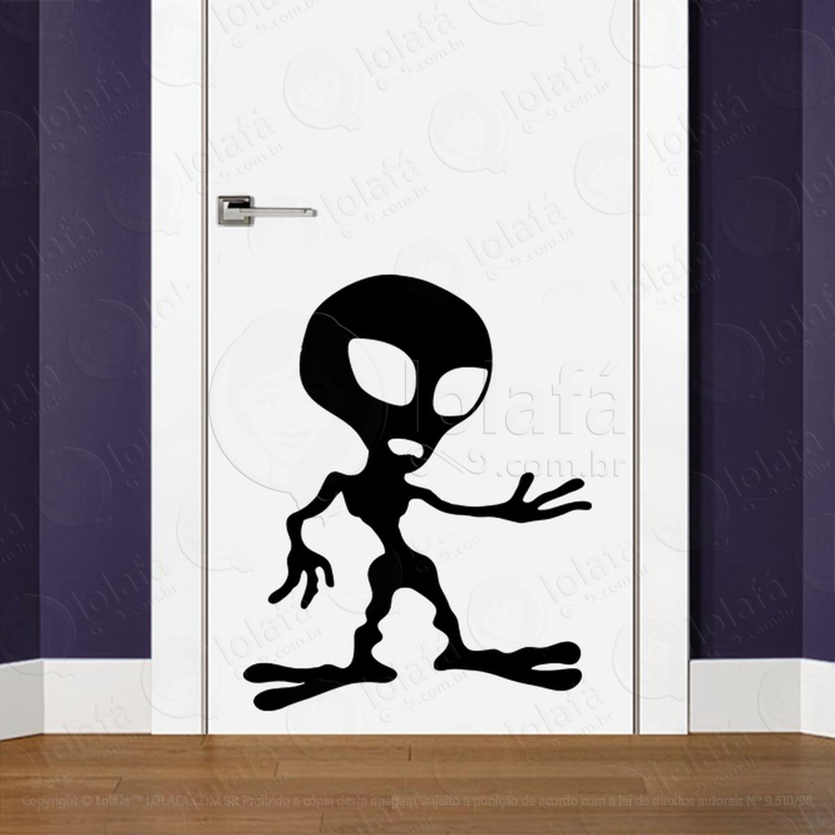 Alien Enigmático Adesivo Alienígena de Parede para Quarto, Porta e Vidro Mod:244
