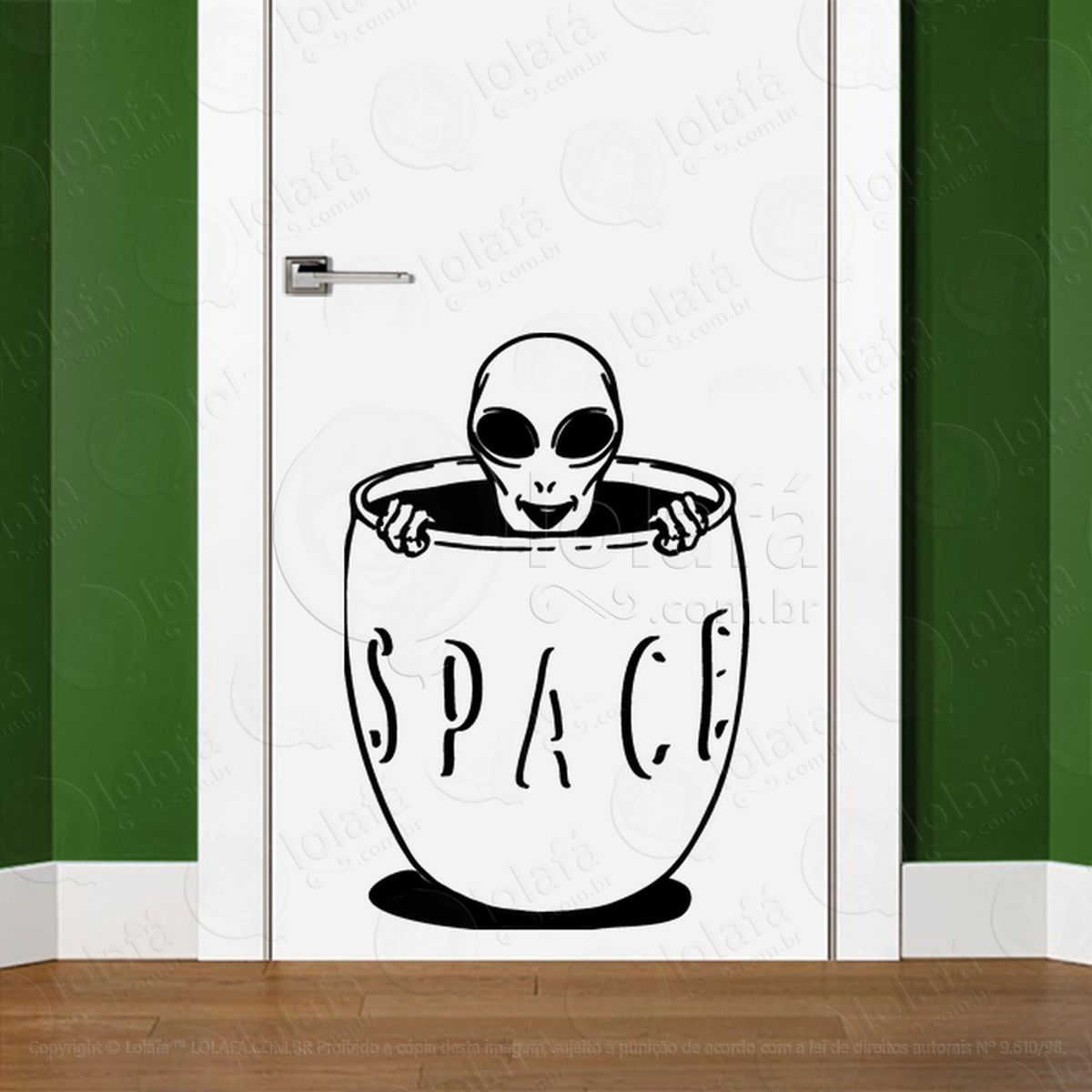 Alien Dimensional Adesivo Alienígena de Parede para Quarto, Porta e Vidro Mod:251