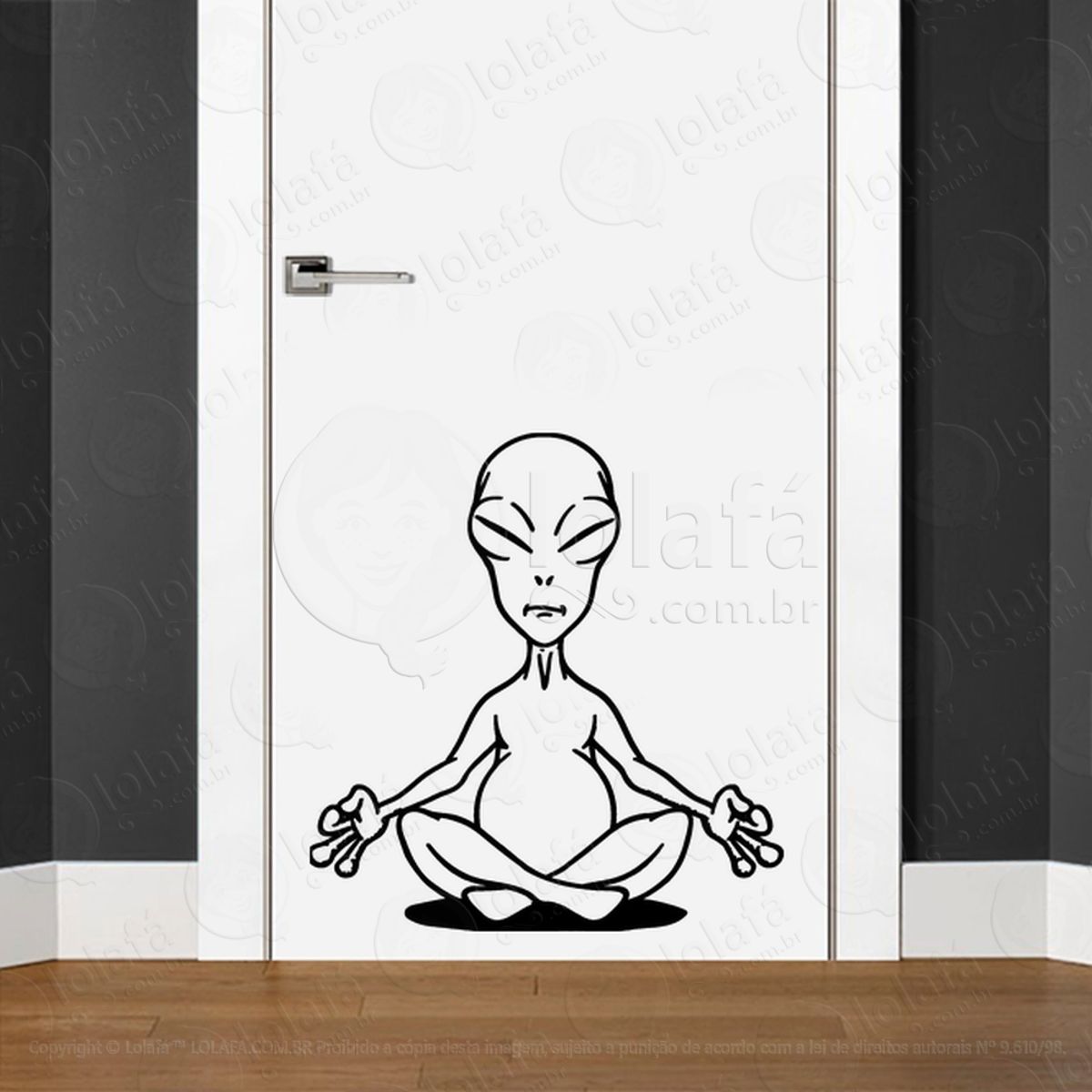 Alien Zem Adesivo Alienígena de Parede para Quarto, Porta e Vidro Mod:257