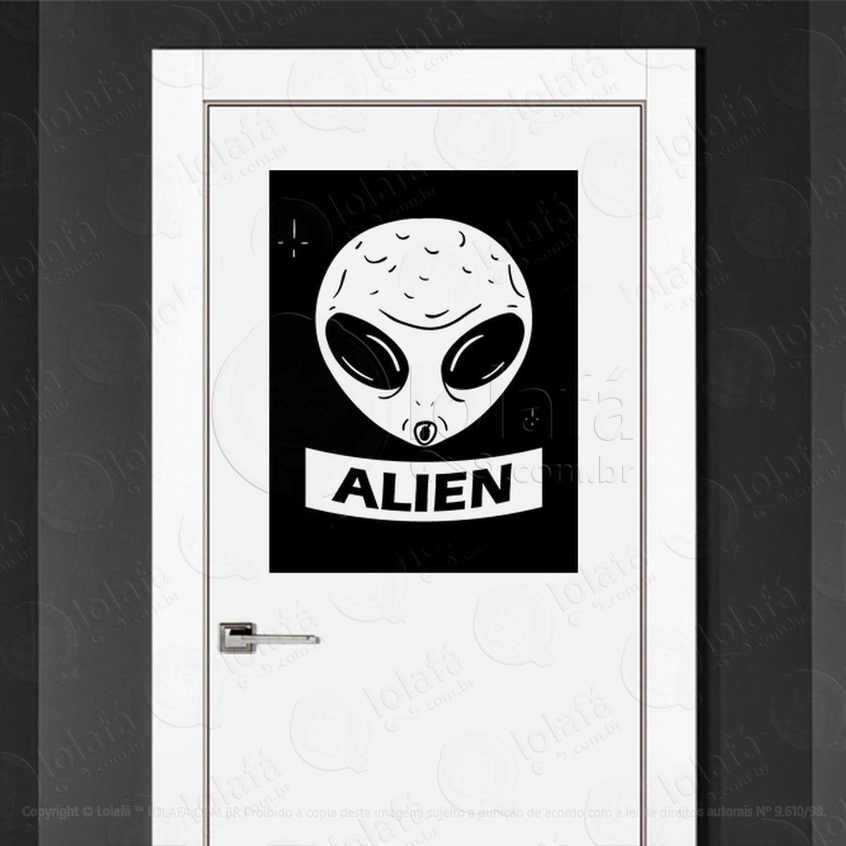 Visitante Alien Adesivo Alienígena de Parede para Quarto, Porta e Vidro Mod:268