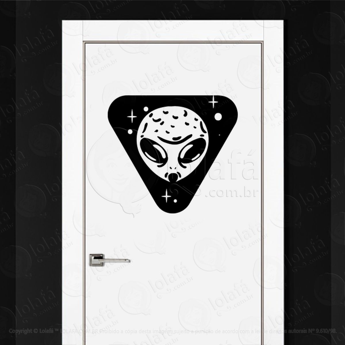 Visitante Alien Adesivo Alienígena de Parede para Quarto, Porta e Vidro Mod:269
