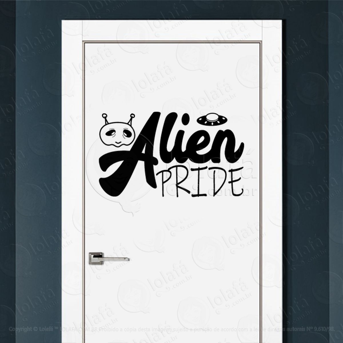Orgulho Alienígena Adesivo Alienígena de Parede para Quarto, Porta e Vidro Mod:270