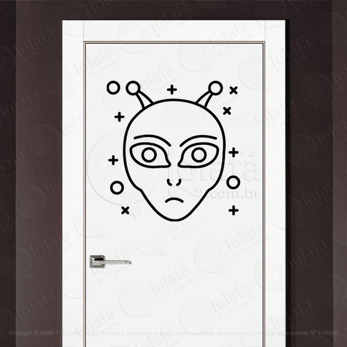 Alien Cosmológico Adesivo Alienígena de Parede para Quarto, Porta e Vidro Mod:291
