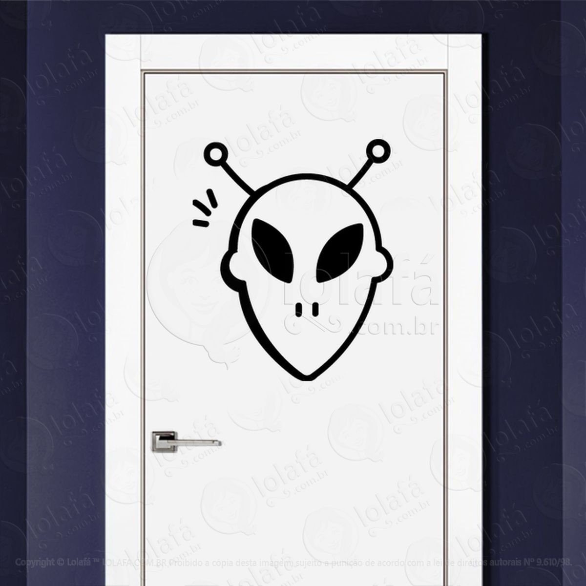 Habitante Alienígena Adesivo Alienígena de Parede para Quarto, Porta e Vidro Mod:292