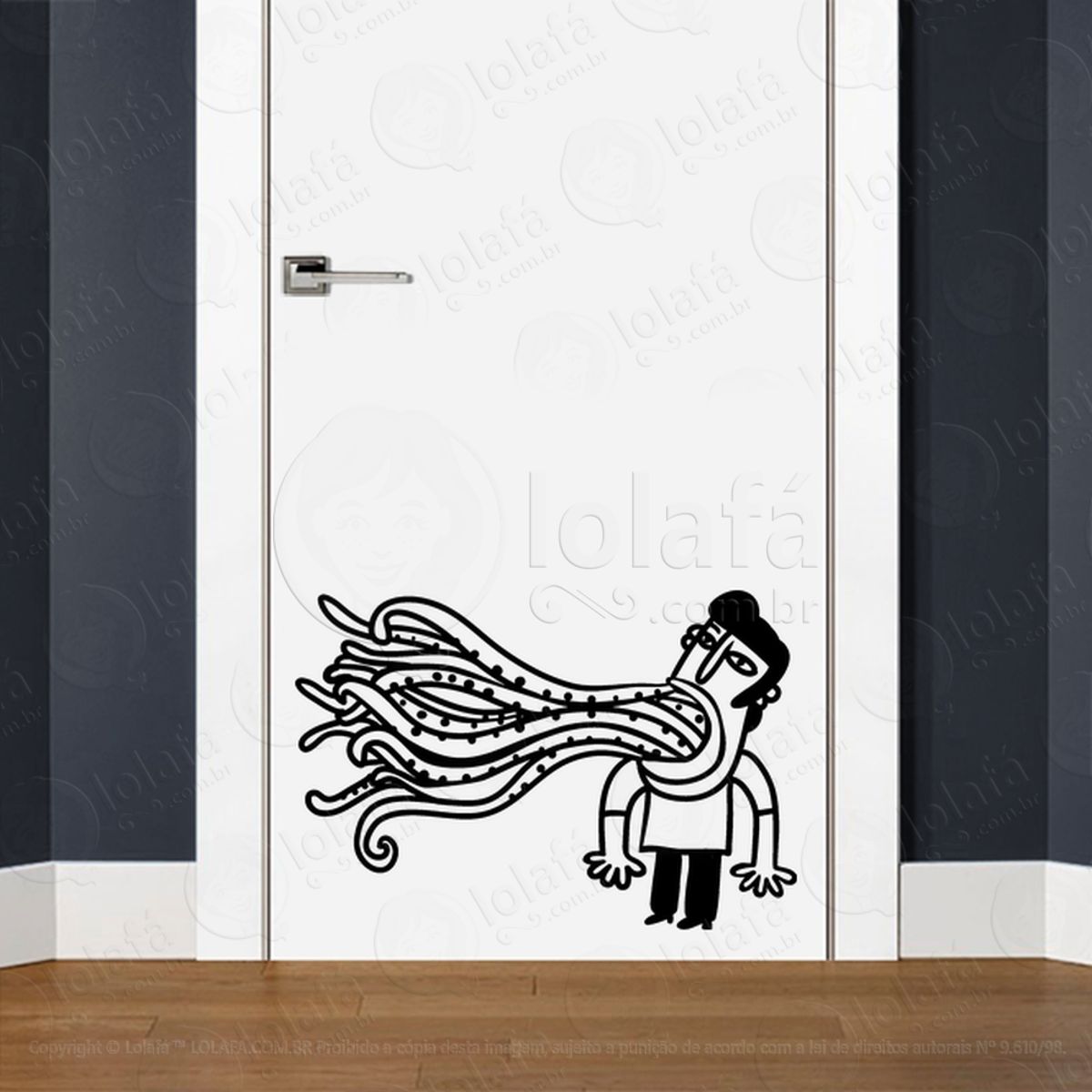 Alien Mutante Adesivo Alienígena de Parede para Quarto, Porta e Vidro Mod:293