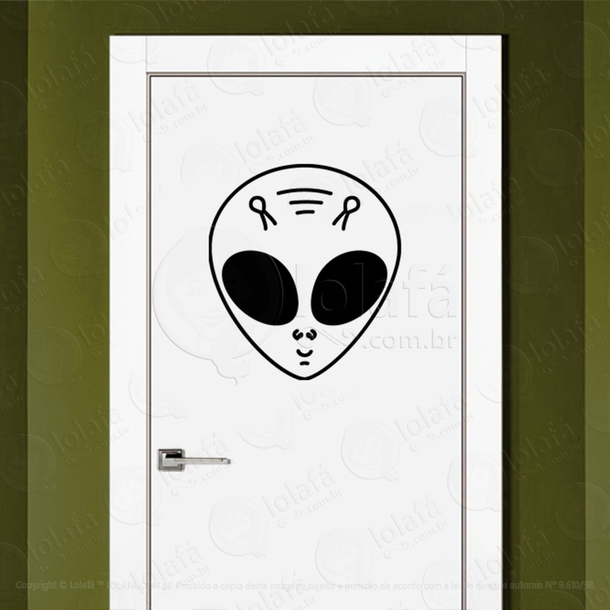 Alien Telepático Adesivo Alienígena de Parede para Quarto, Porta e Vidro Mod:294