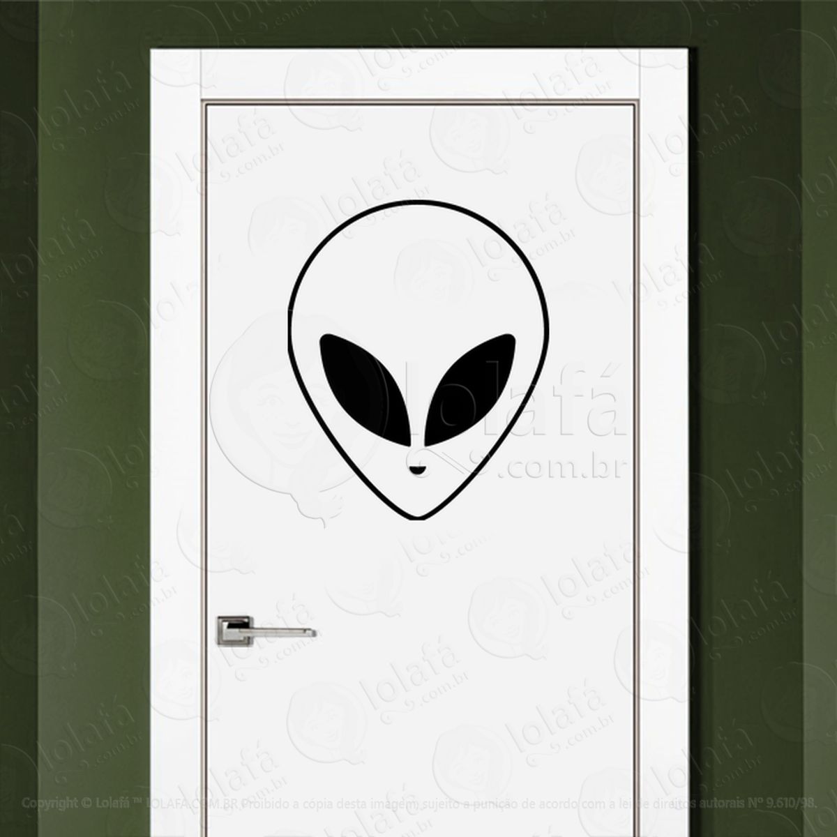 Alien Espacial Adesivo Alienígena de Parede para Quarto, Porta e Vidro Mod:295