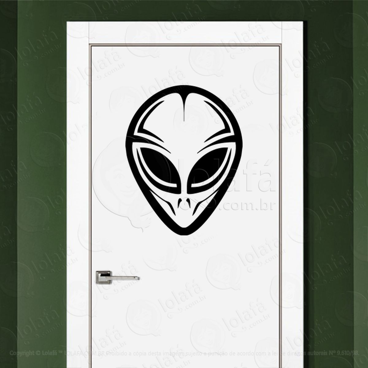Alien sem Fronteiras Adesivo Alienígena de Parede para Quarto, Porta e Vidro Mod:296