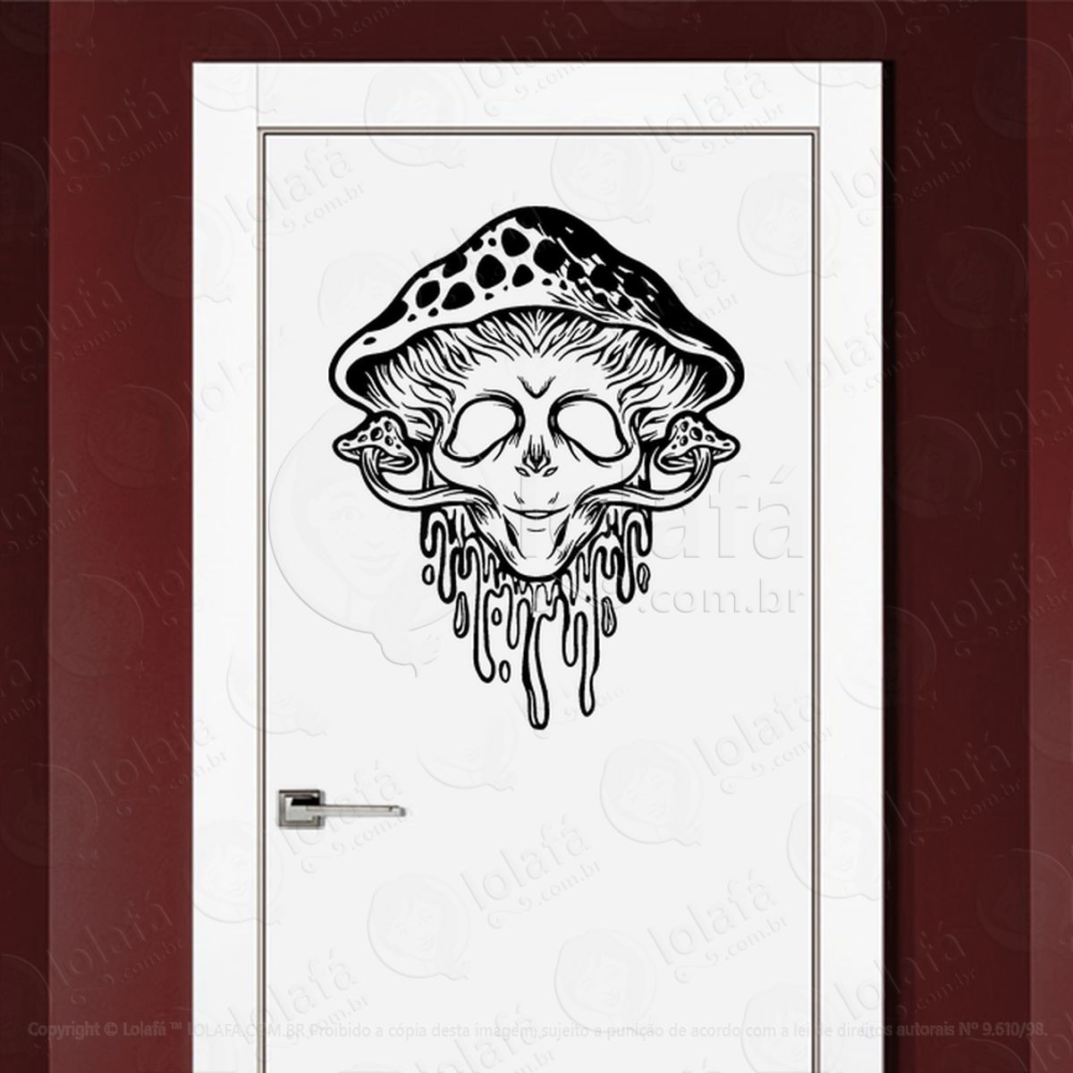 Alien Cogumelo Adesivo Alienígena de Parede para Quarto, Porta e Vidro Mod:300