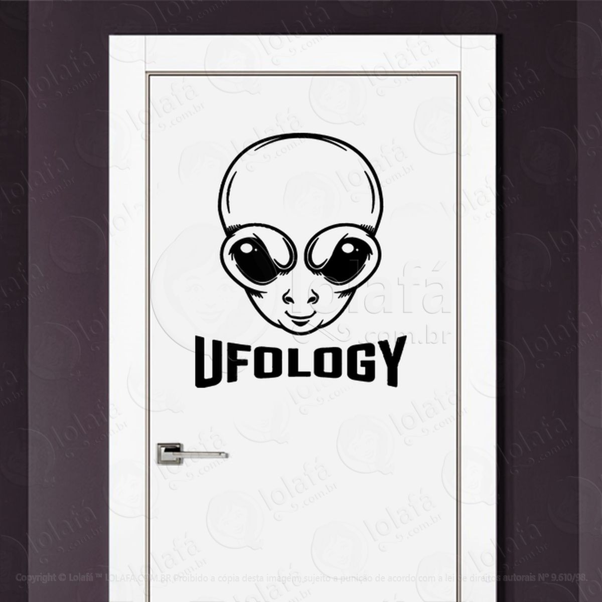 Ufologia Adesivo Alienígena de Parede para Quarto, Porta e Vidro Mod:302