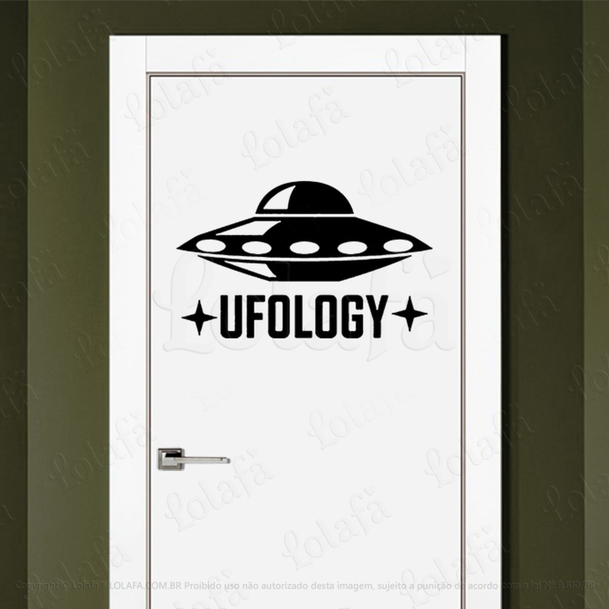 Ufologia Adesivo Alienígena de Parede para Quarto, Porta e Vidro Mod:303
