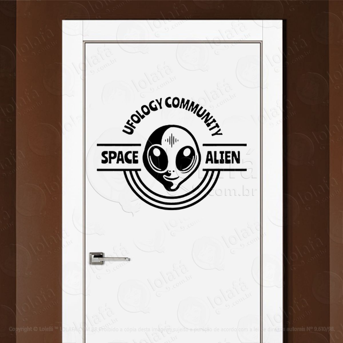 Aliens do Espaço Comunidade Ufológica Adesivo Alienígena de Parede para Quarto, Porta e Vidro Mod:308