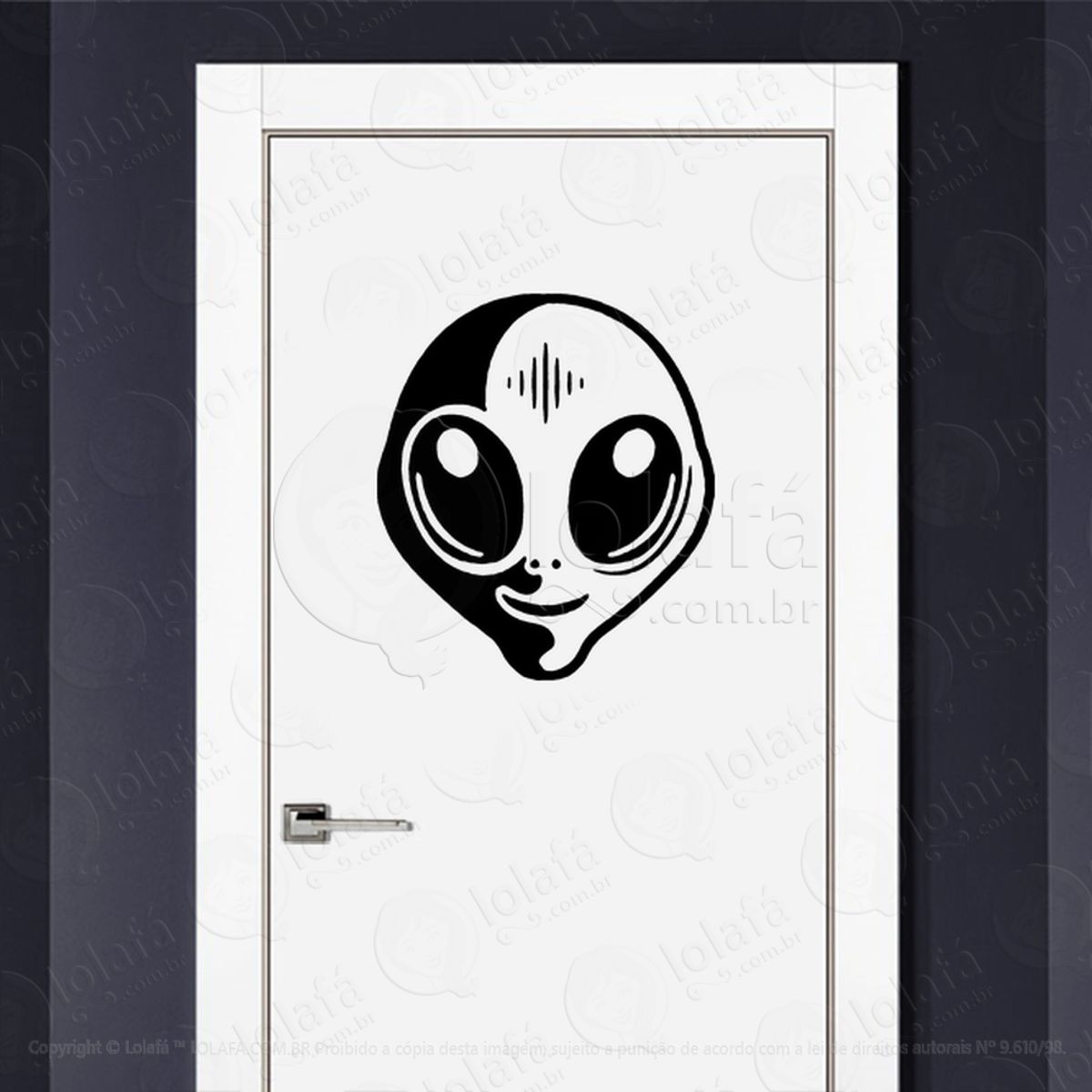 Alien Estelar Adesivo Alienígena de Parede para Quarto, Porta e Vidro Mod:314