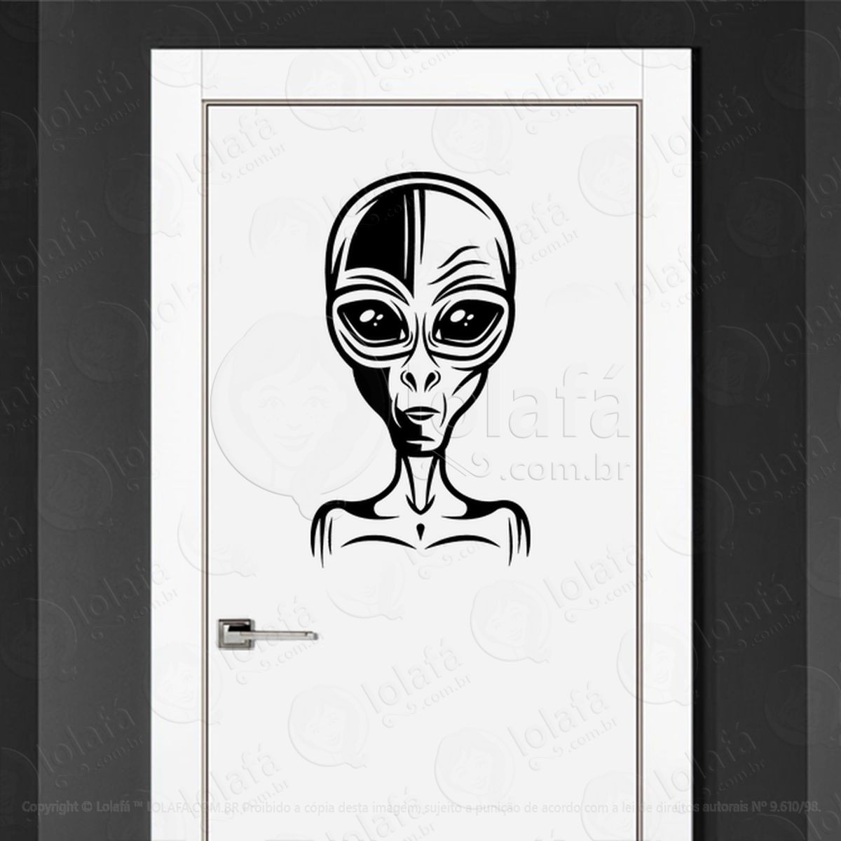 Viajante Alienígena Adesivo Alienígena de Parede para Quarto, Porta e Vidro Mod:321