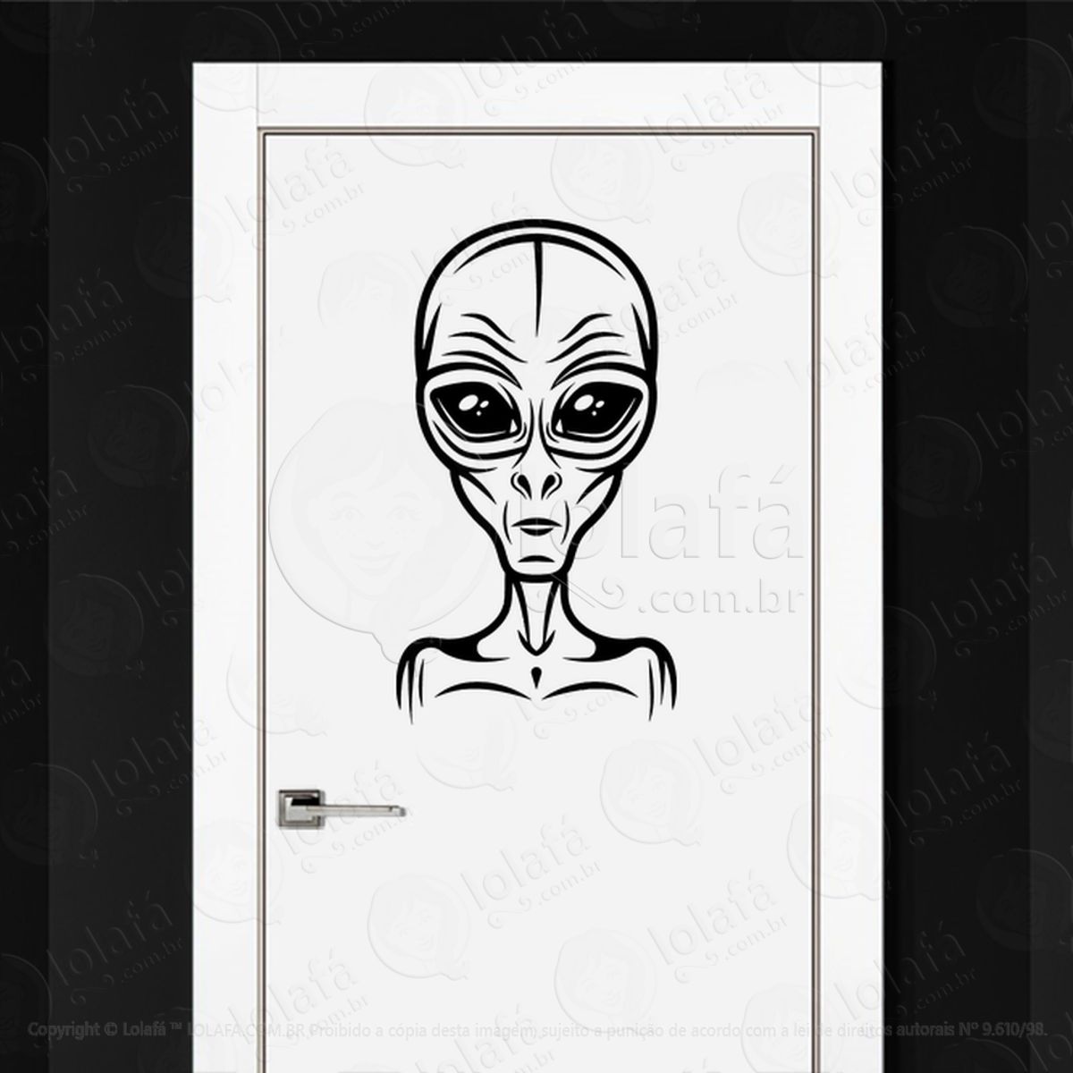 Viajante Alienígena Adesivo Alienígena de Parede para Quarto, Porta e Vidro Mod:322