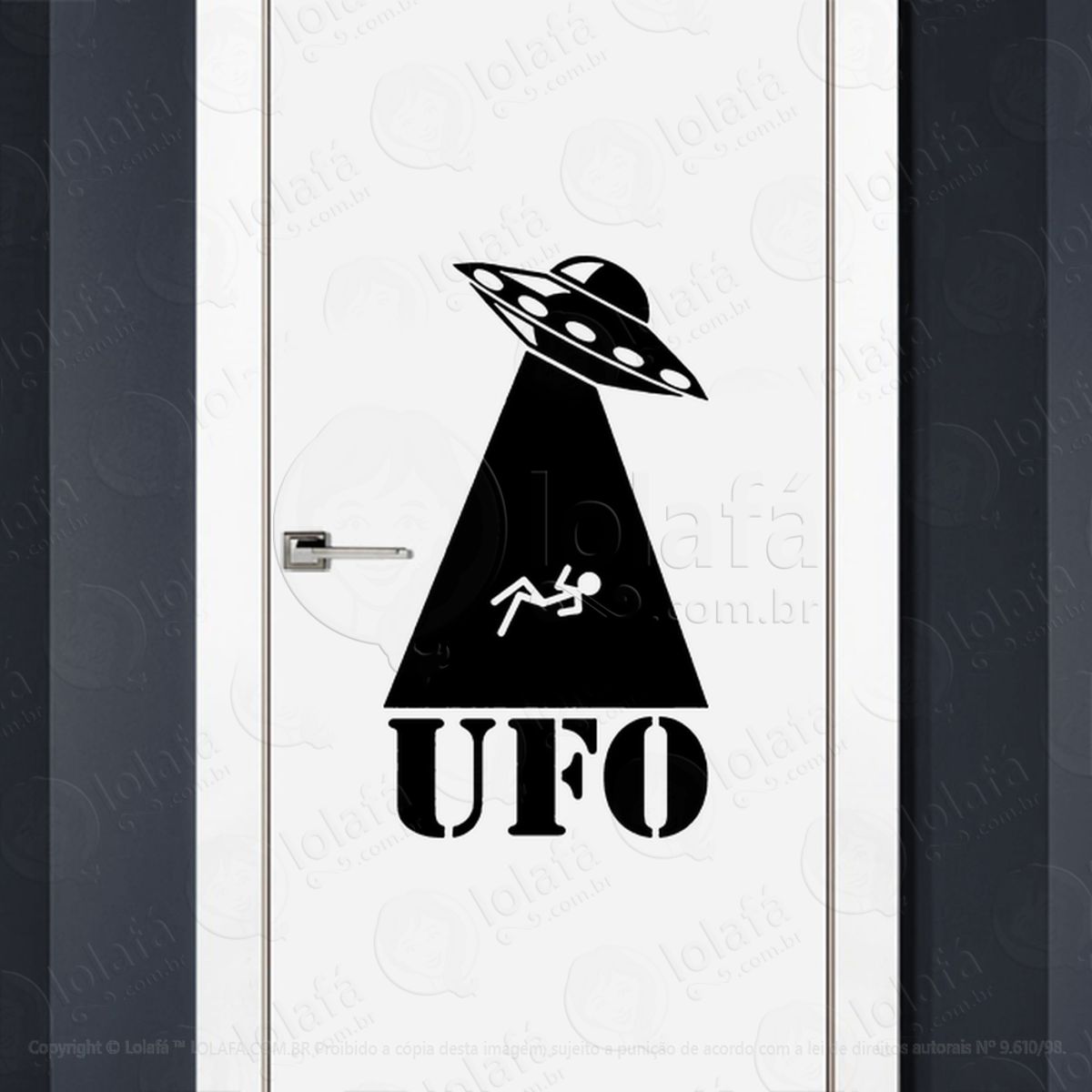UFO OVNIs Adesivo Alienígena de Parede para Quarto, Porta e Vidro Mod:346