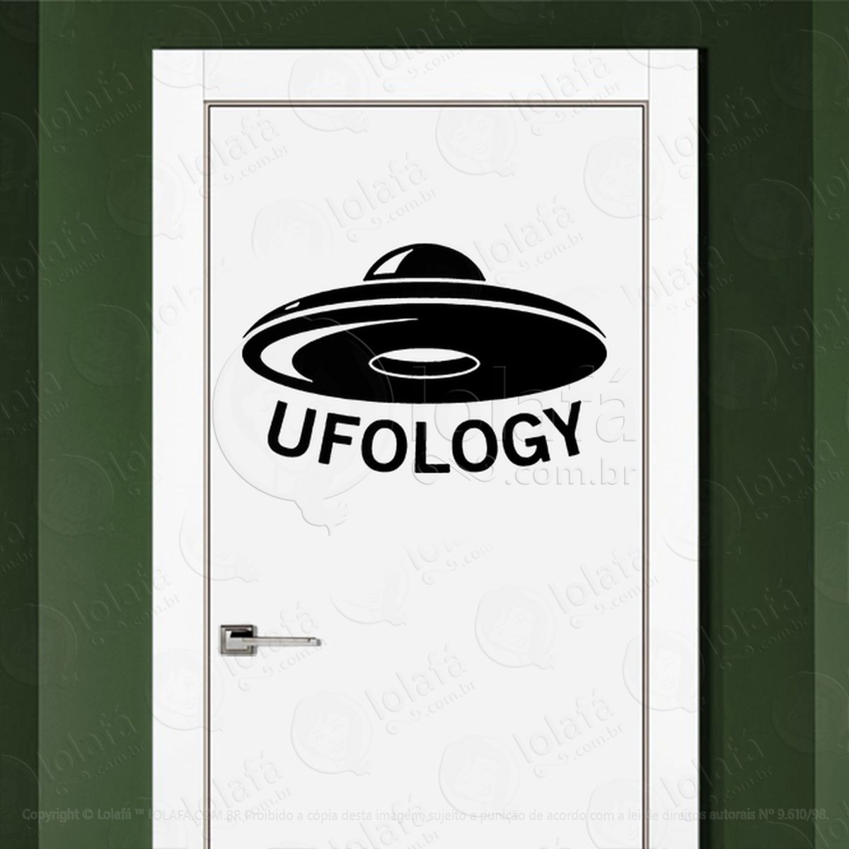 Ufologia Adesivo Alienígena de Parede para Quarto, Porta e Vidro Mod:349