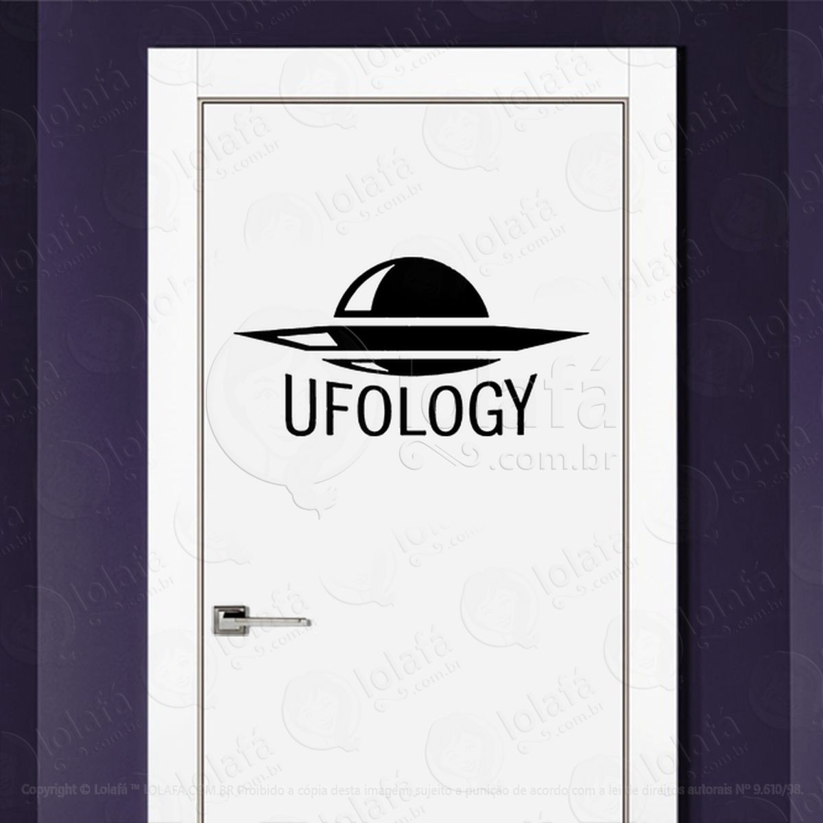 Ufologia Adesivo Alienígena de Parede para Quarto, Porta e Vidro Mod:350