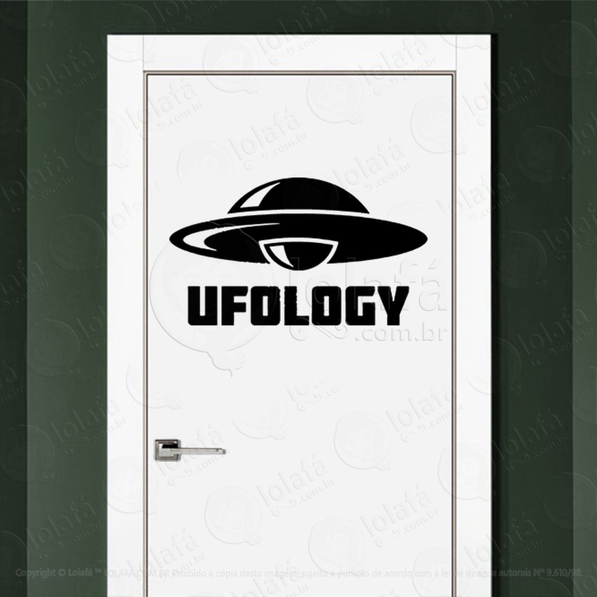 Ufologia Adesivo Alienígena de Parede para Quarto, Porta e Vidro Mod:351