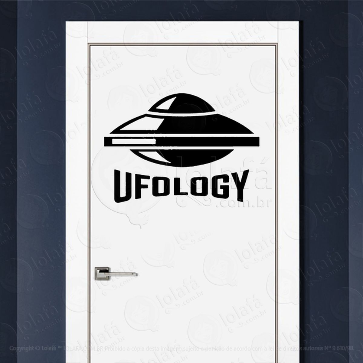 Ufologia Adesivo Alienígena de Parede para Quarto, Porta e Vidro Mod:352