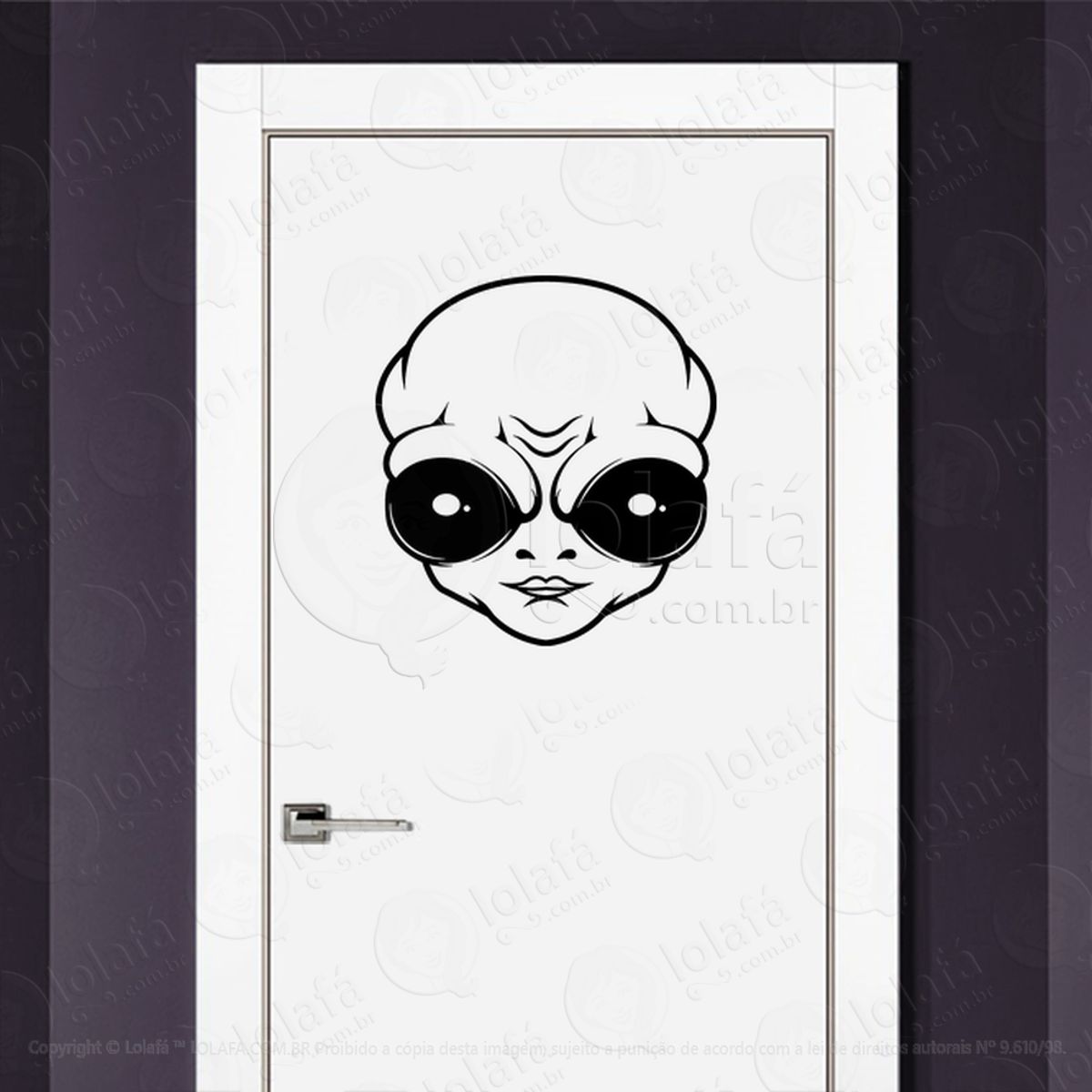 Alien Interplanetário Adesivo Alienígena de Parede para Quarto, Porta e Vidro Mod:354