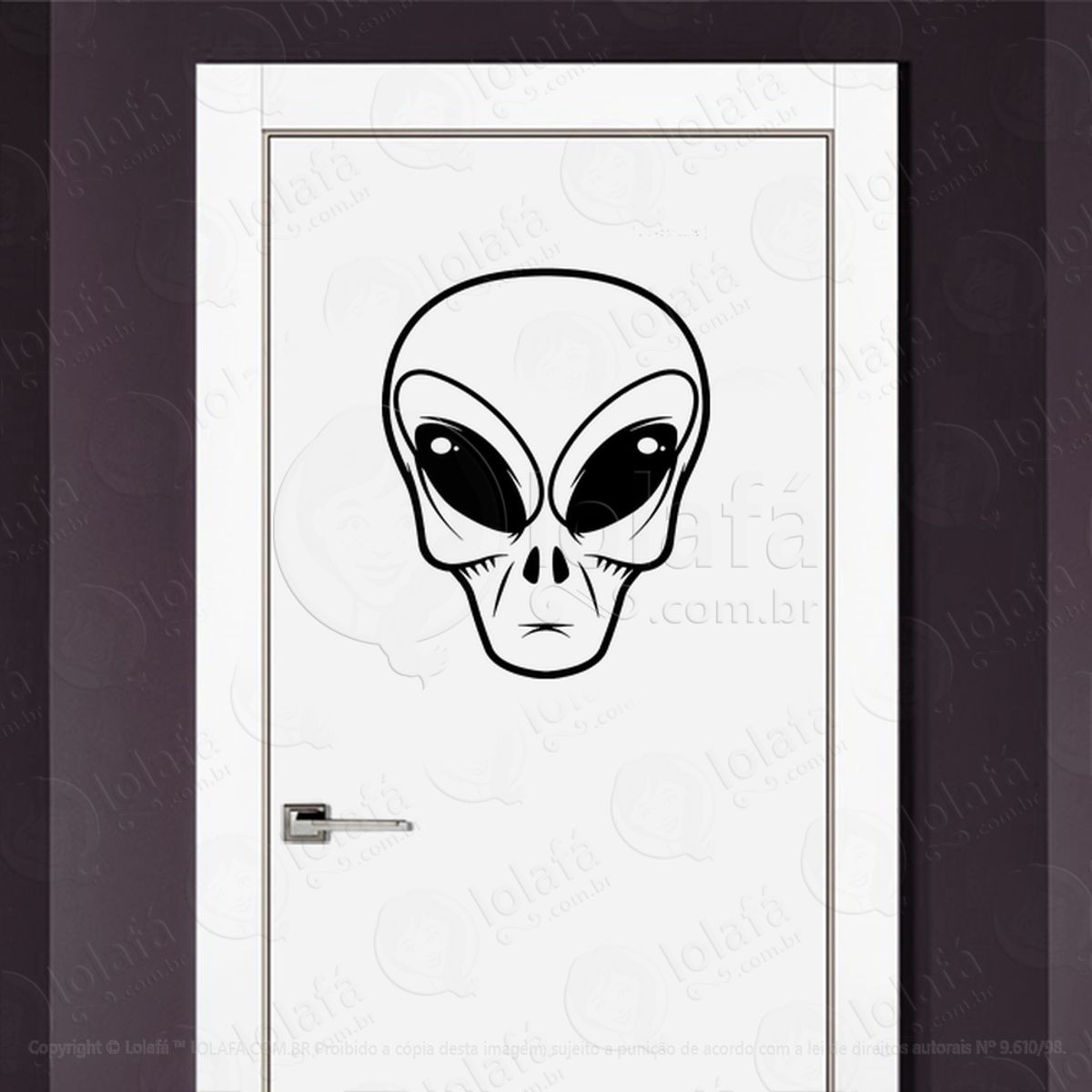 Alien do Espaço Adesivo Alienígena de Parede para Quarto, Porta e Vidro Mod:355