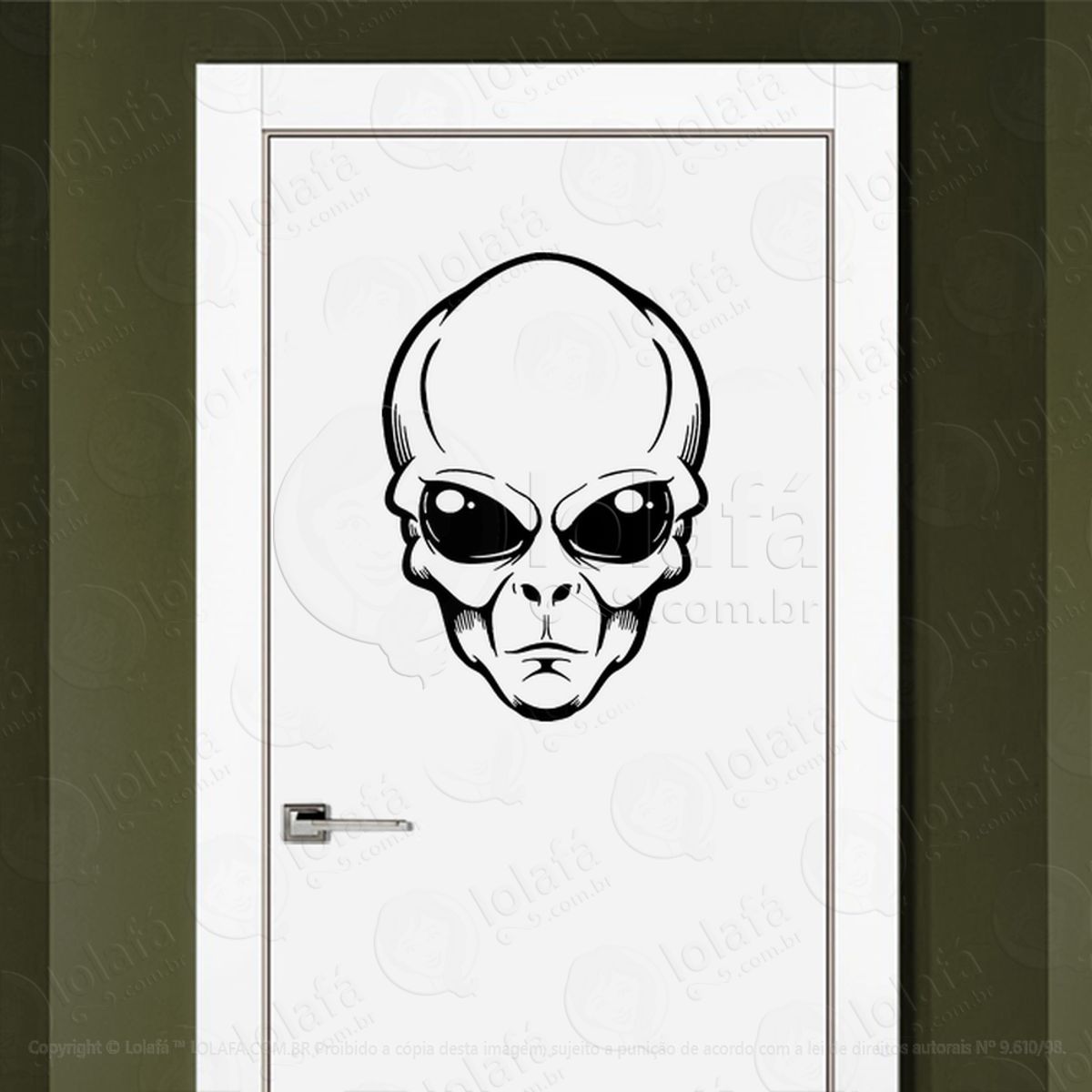 Alien Espacial Adesivo Alienígena de Parede para Quarto, Porta e Vidro Mod:356
