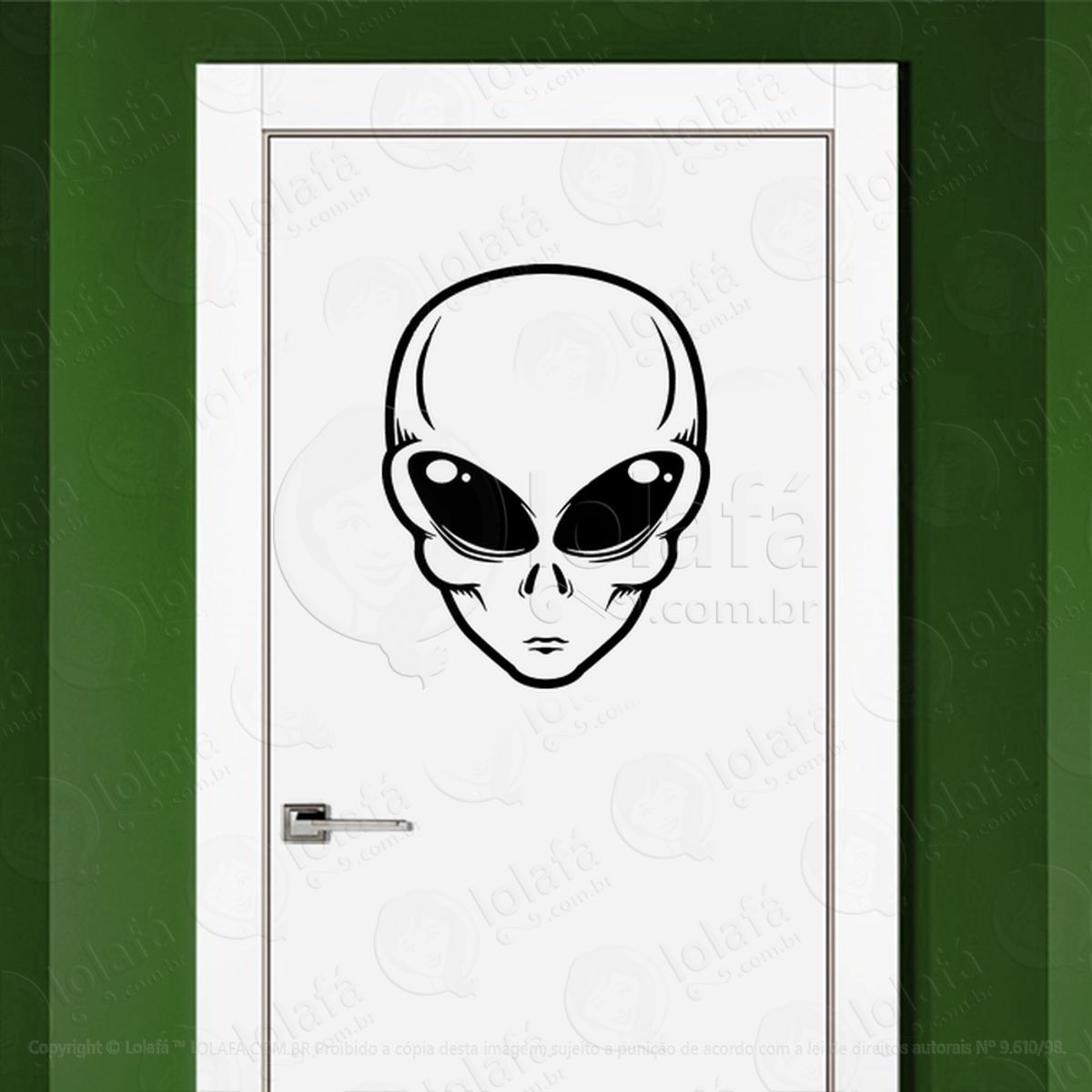 E.T. Cósmico Adesivo Alienígena de Parede para Quarto, Porta e Vidro Mod:357