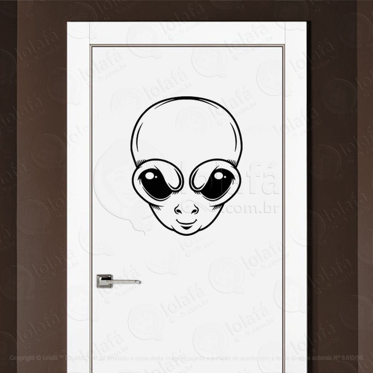 Alien Interplanetário Adesivo Alienígena de Parede para Quarto, Porta e Vidro Mod:358