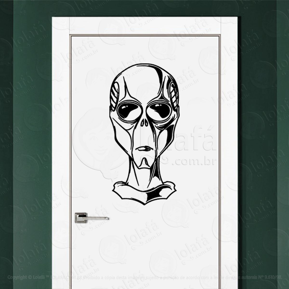 Alien Sideral Adesivo Alienígena de Parede para Quarto, Porta e Vidro Mod:362