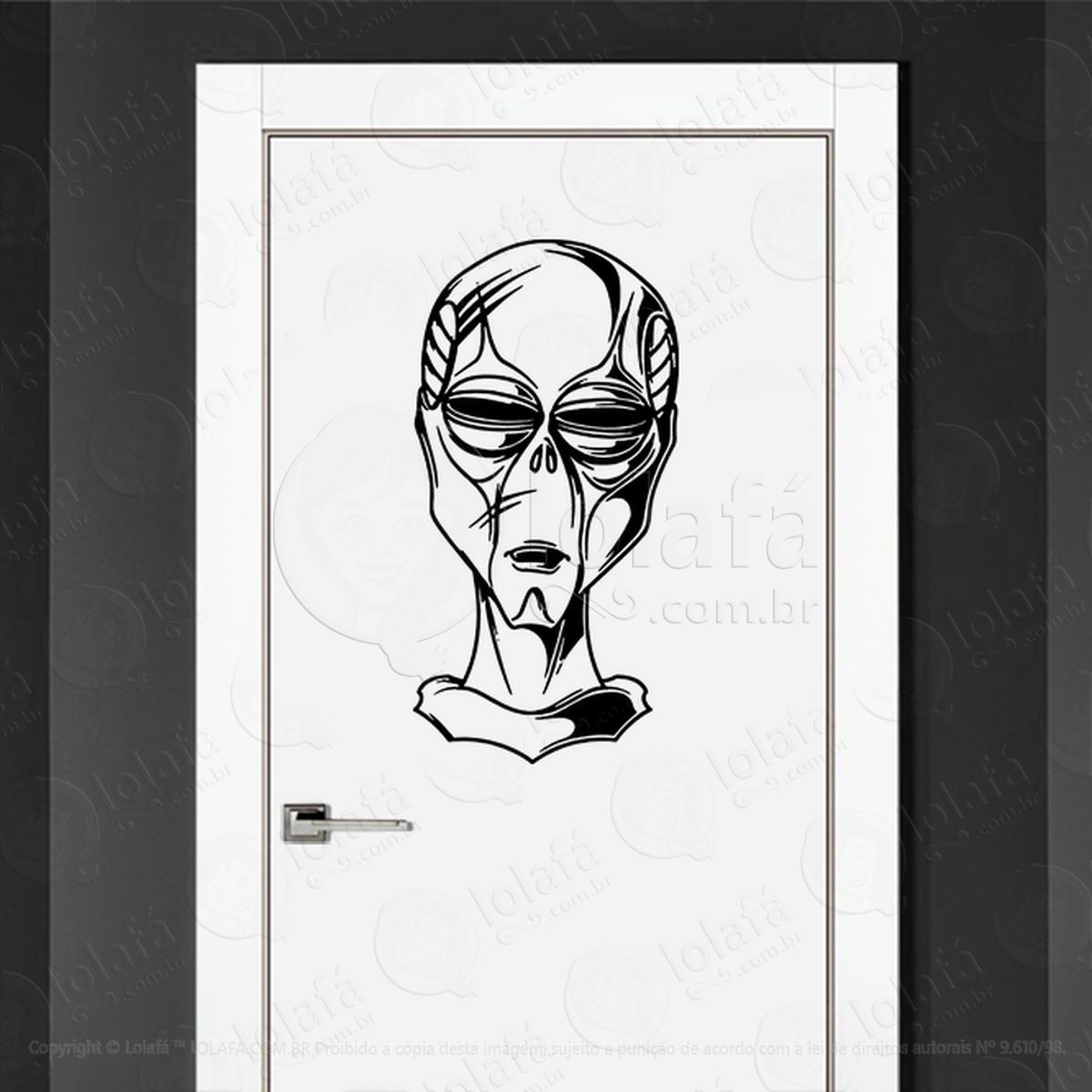 Alien Sideral Adesivo Alienígena de Parede para Quarto, Porta e Vidro Mod:363