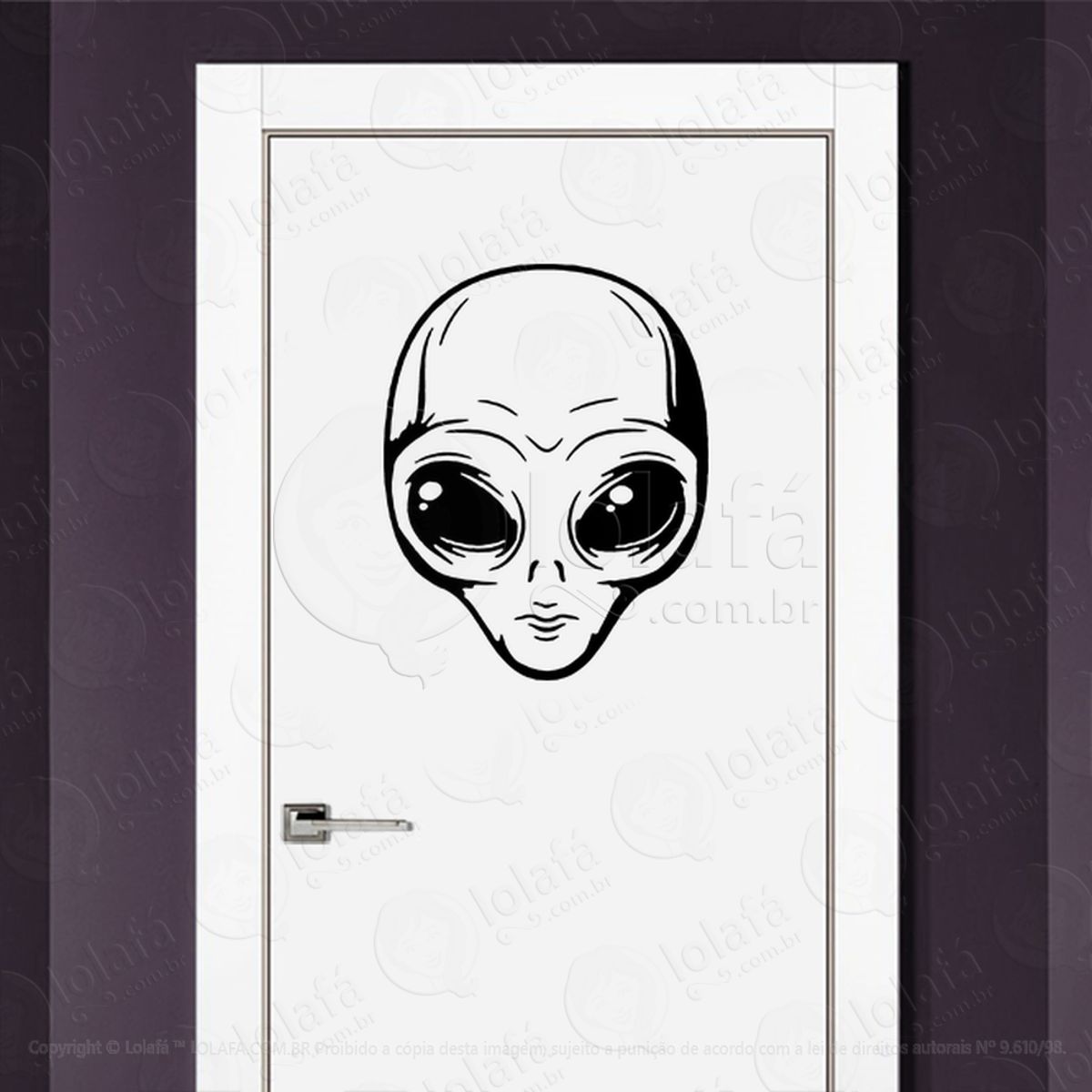Guardião Alien Adesivo Alienígena de Parede para Quarto, Porta e Vidro Mod:372