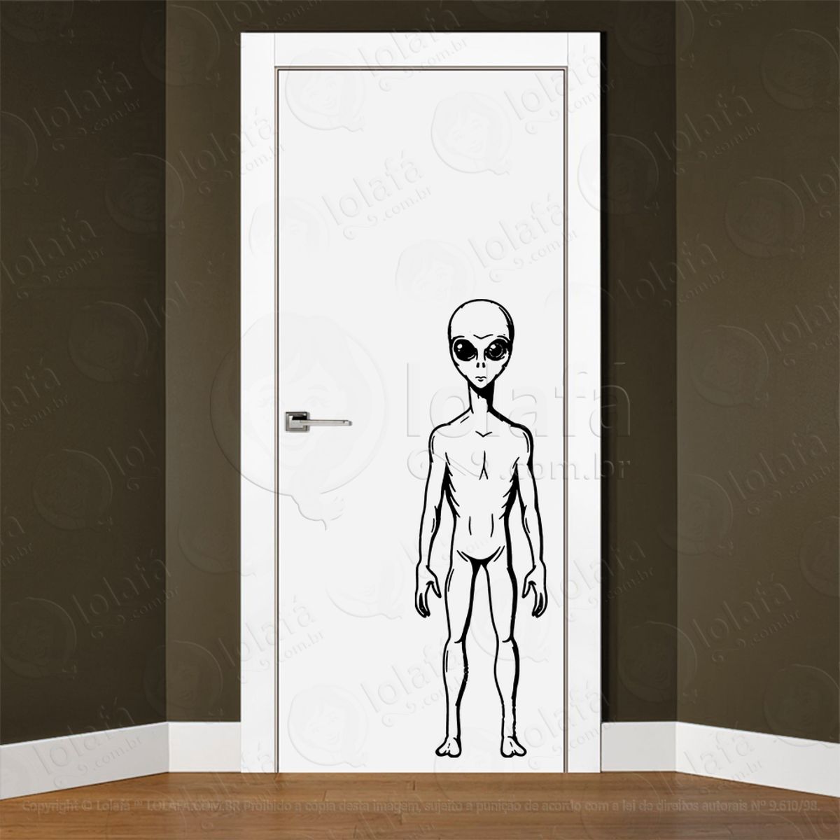 Alienígena da Galáxia Adesivo Alienígena de Parede para Quarto, Porta e Vidro Mod:373