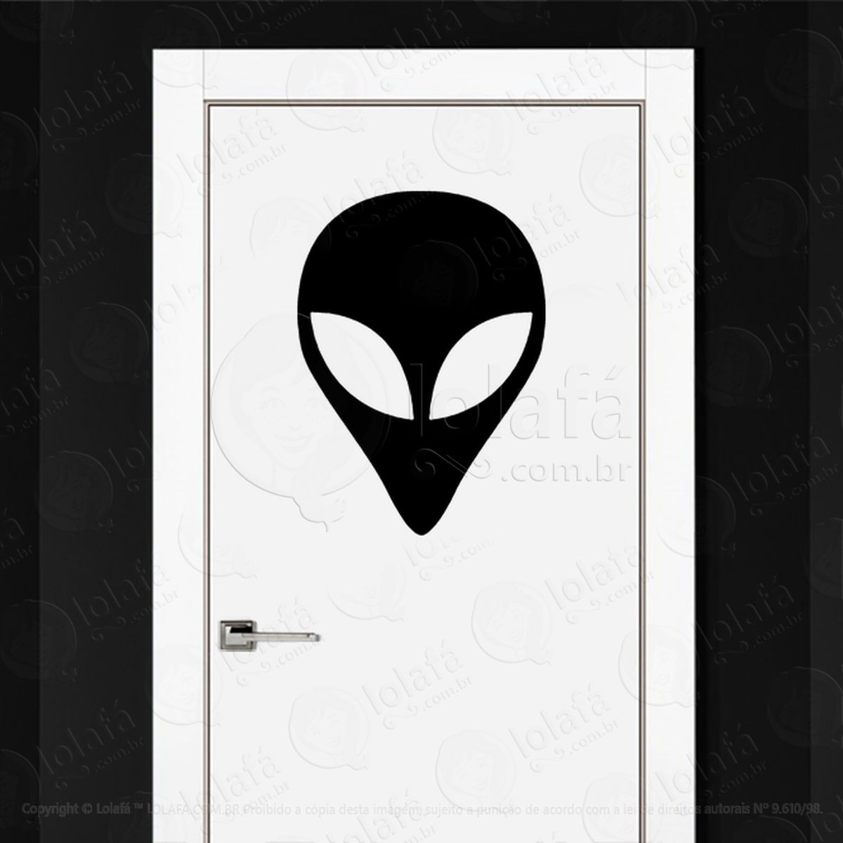 Alien de Outro Mundo Adesivo Alienígena de Parede para Quarto, Porta e Vidro Mod:375