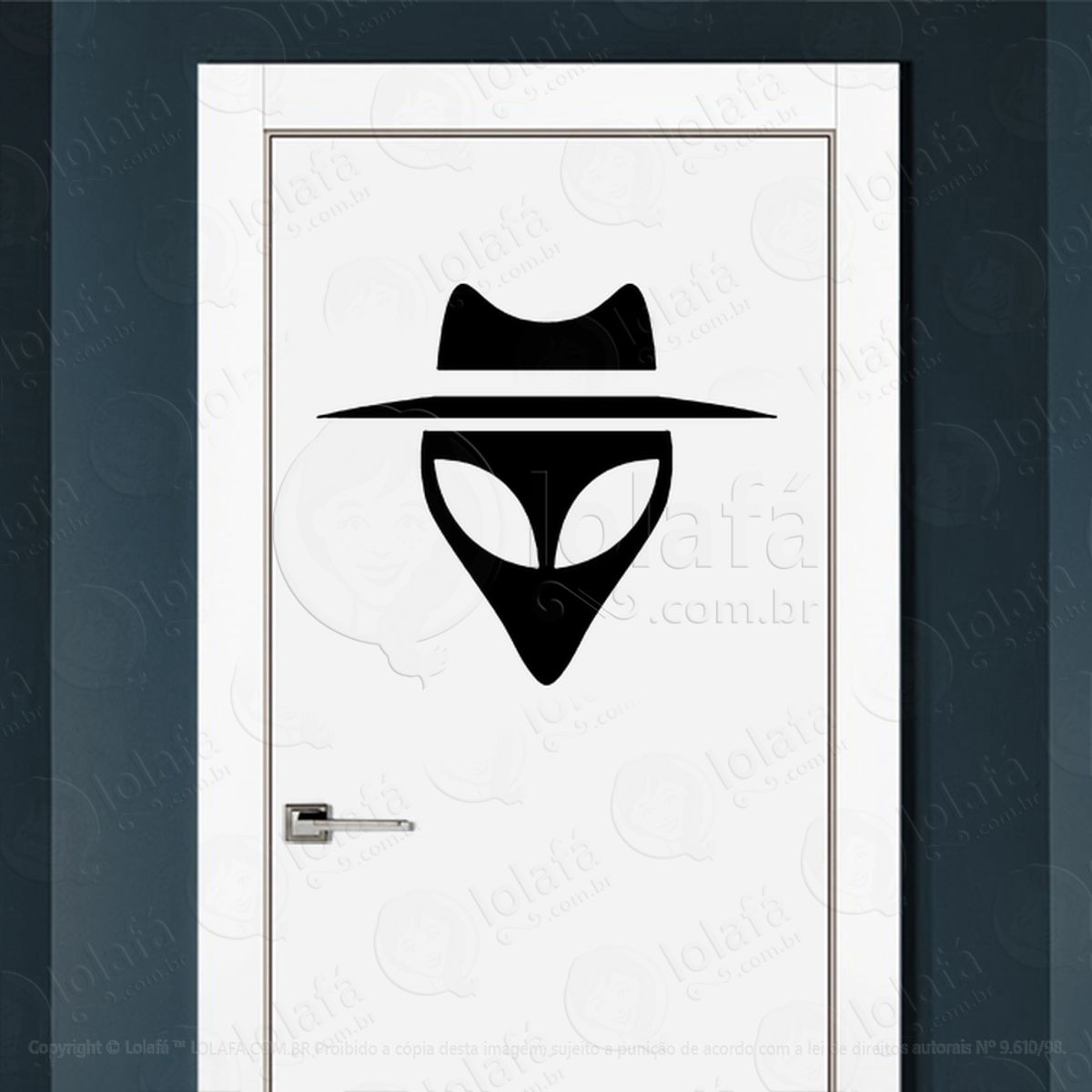 Alien Viajante Adesivo Alienígena de Parede para Quarto, Porta e Vidro Mod:376