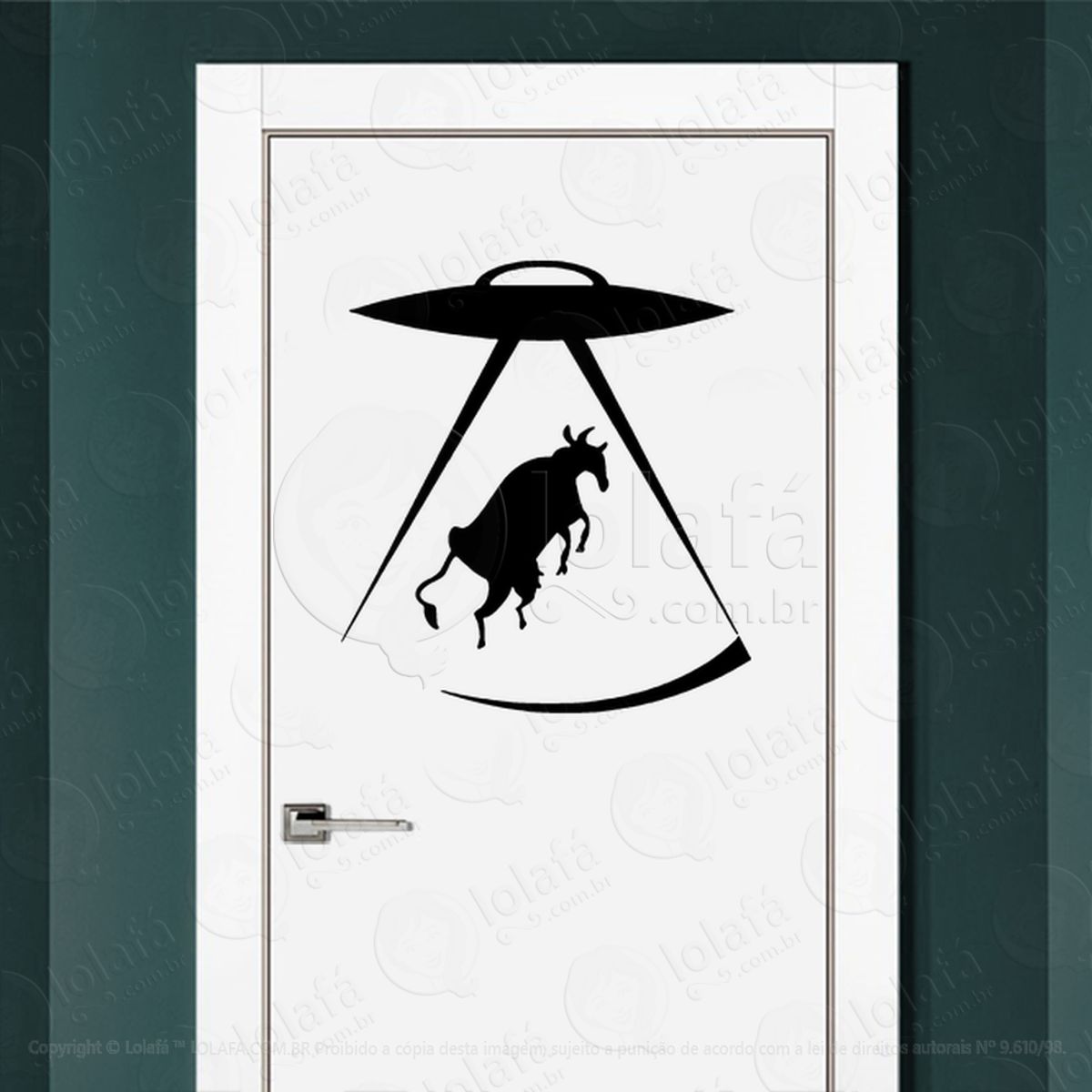 Abdução por OVNI Adesivo Alienígena de Parede para Quarto, Porta e Vidro Mod:378