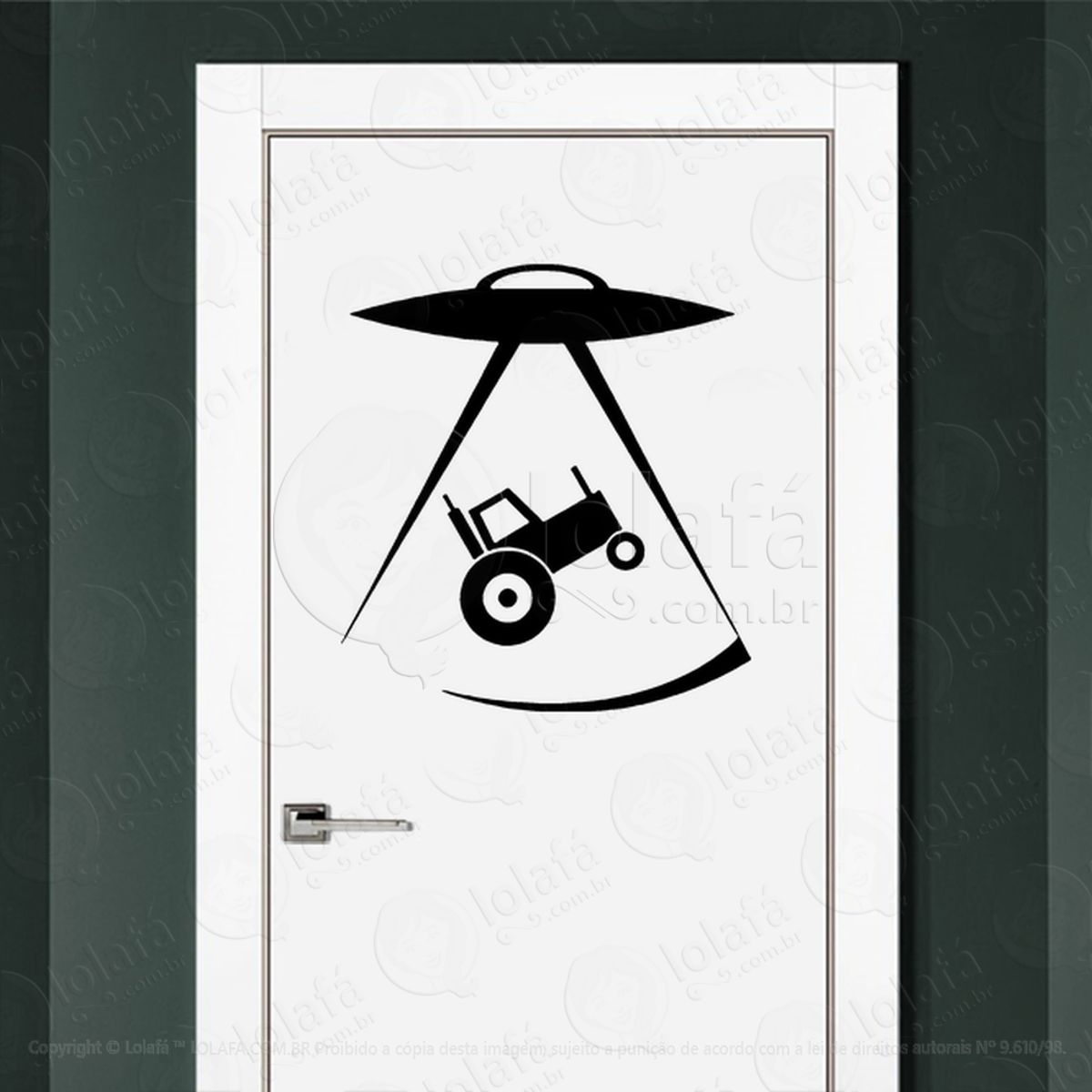 Abdução por OVNI Adesivo Alienígena de Parede para Quarto, Porta e Vidro Mod:380