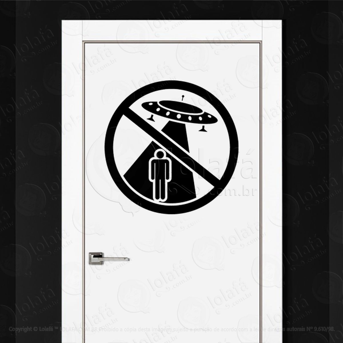 Proibido Abdução Alienígena Adesivo Alienígena de Parede para Quarto, Porta e Vidro Mod:381