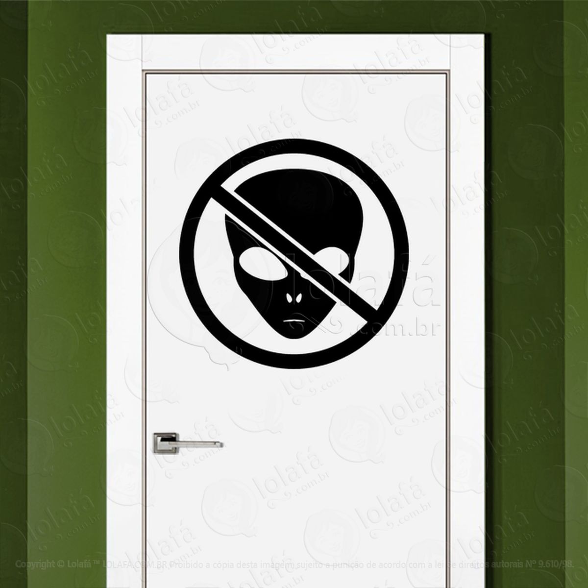 Proibido Aliens Adesivo Alienígena de Parede para Quarto, Porta e Vidro Mod:382