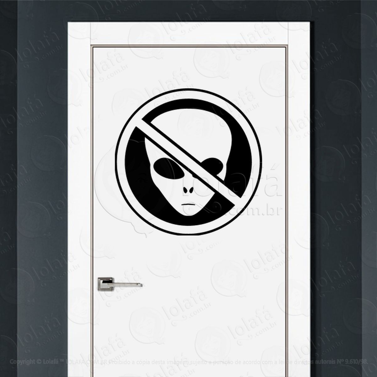 Proibido Aliens Adesivo Alienígena de Parede para Quarto, Porta e Vidro Mod:383