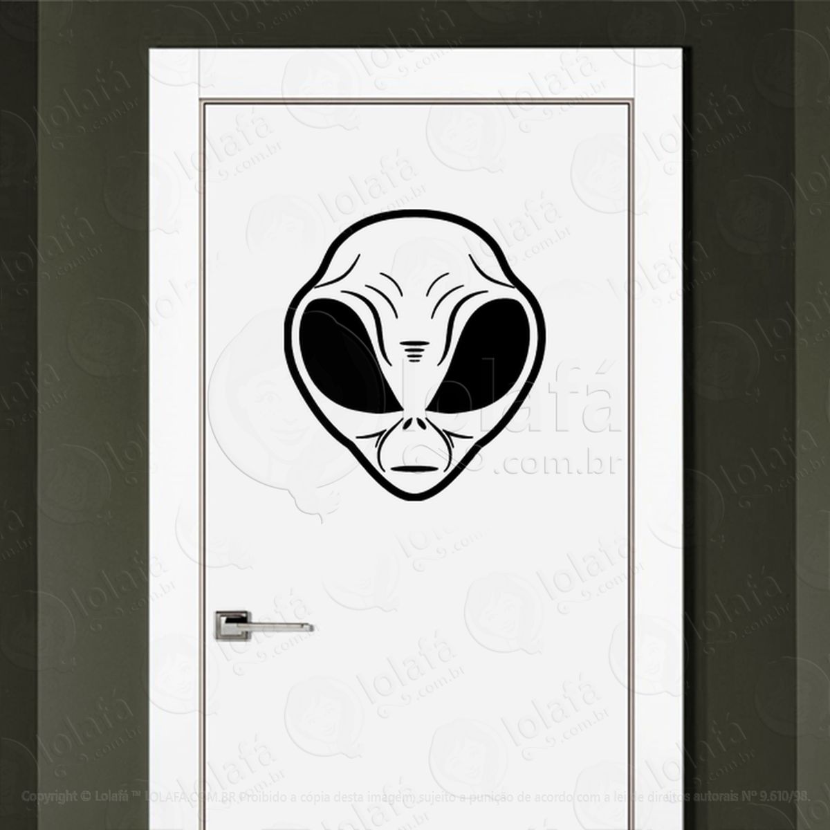 Alienígena Misterioso Adesivo Alienígena de Parede para Quarto, Porta e Vidro Mod:385