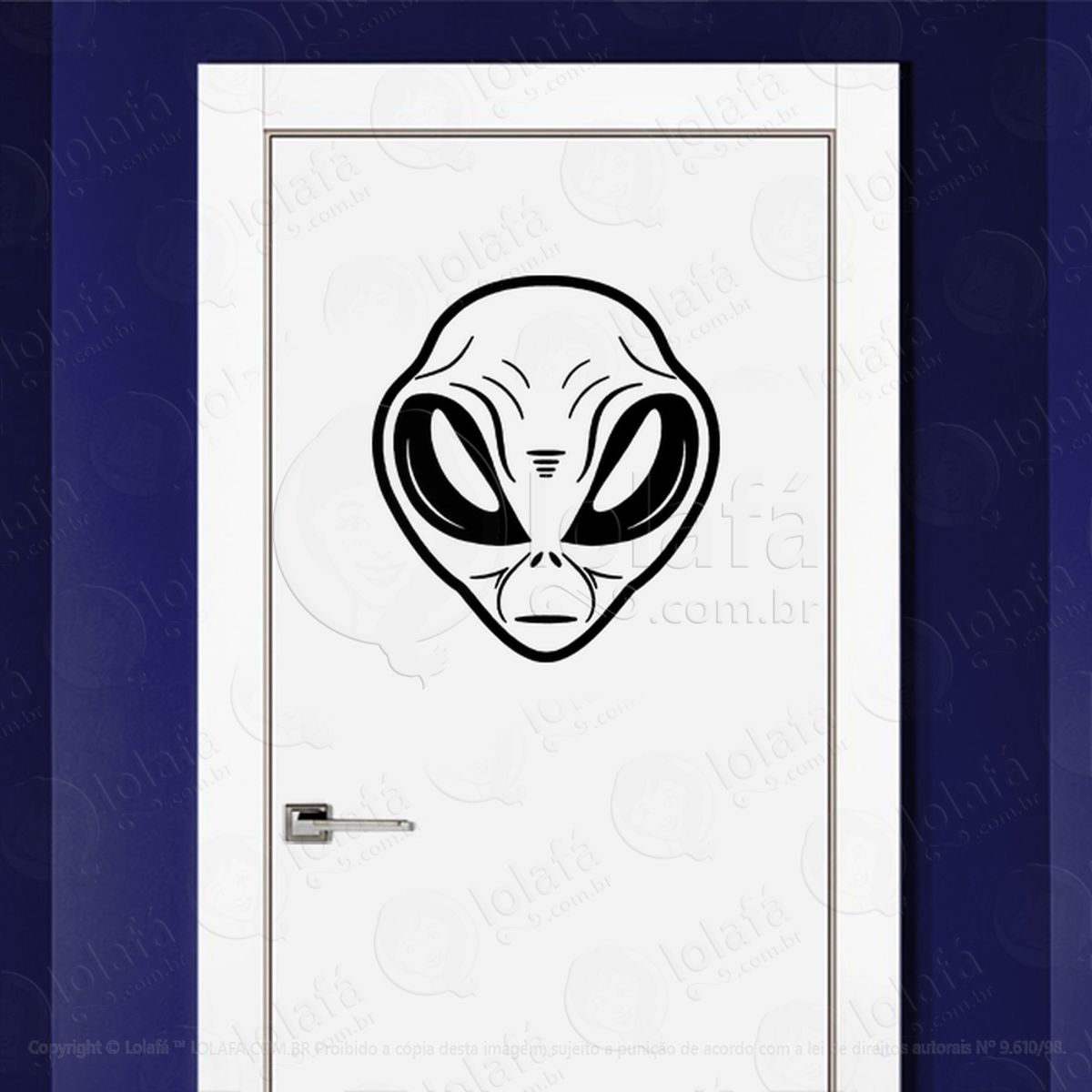 Habitante Enigmático Adesivo Alienígena de Parede para Quarto, Porta e Vidro Mod:388