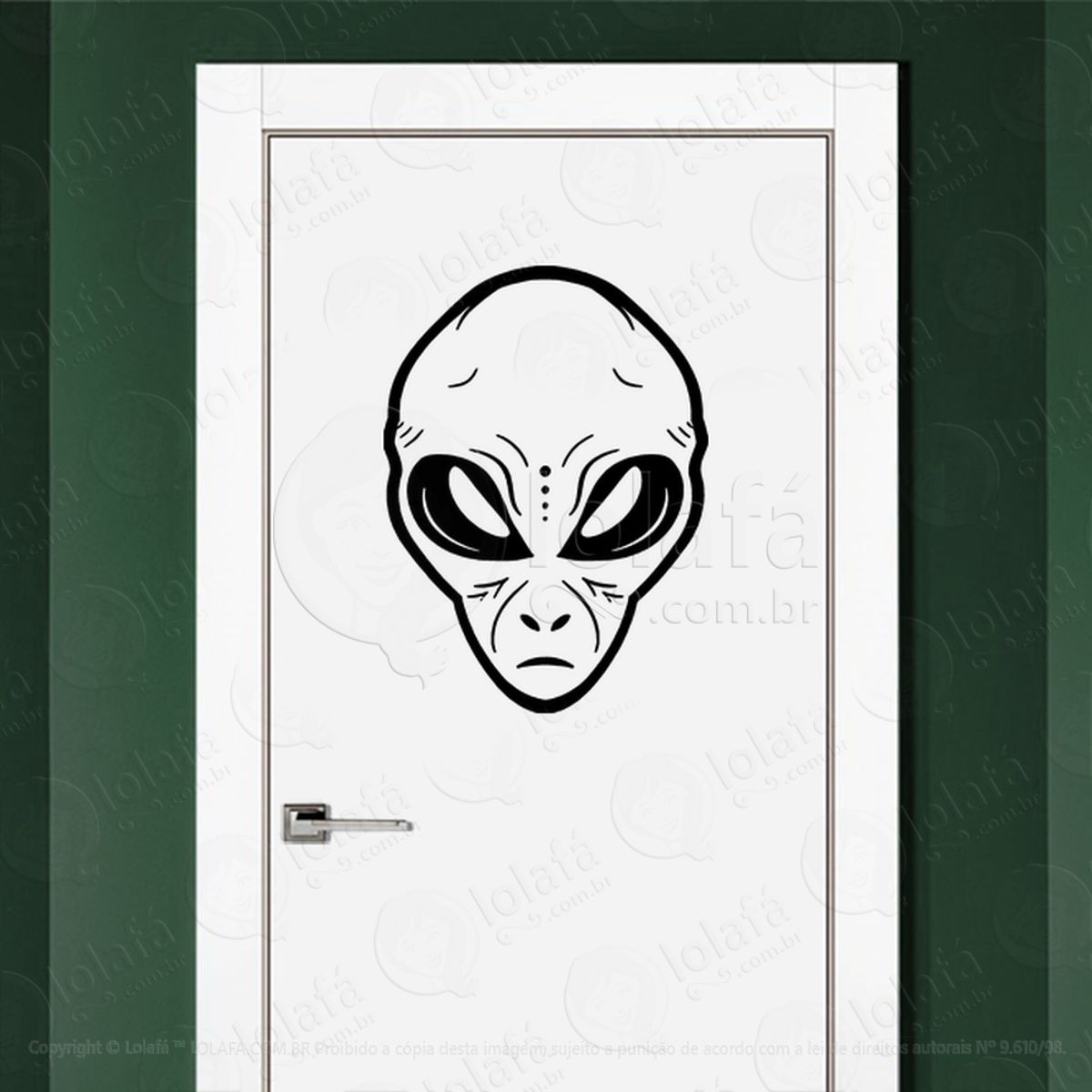 Viajante Interdimensional Adesivo Alienígena de Parede para Quarto, Porta e Vidro Mod:389