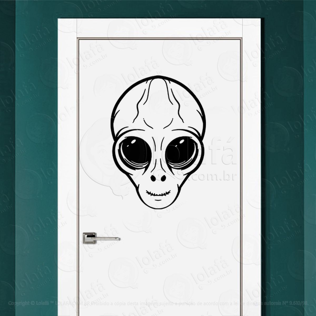 Habitante do Universo Adesivo Alienígena de Parede para Quarto, Porta e Vidro Mod:391