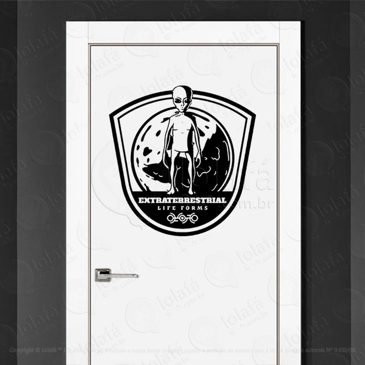 Formas de Vida Extraterrestre Adesivo Alienígena de Parede para Quarto, Porta e Vidro Mod:395