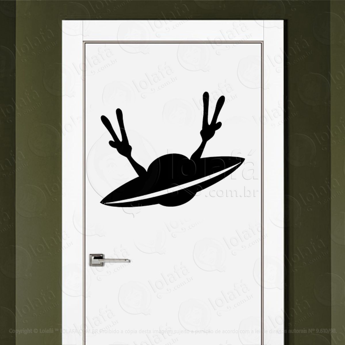 OVNI Camarada Adesivo Alienígena de Parede para Quarto, Porta e Vidro Mod:409