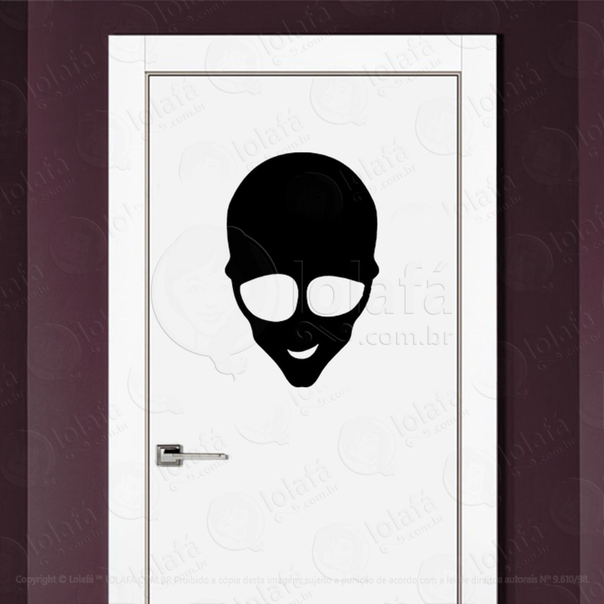 Alien Interestelar Adesivo Alienígena de Parede para Quarto, Porta e Vidro Mod:413