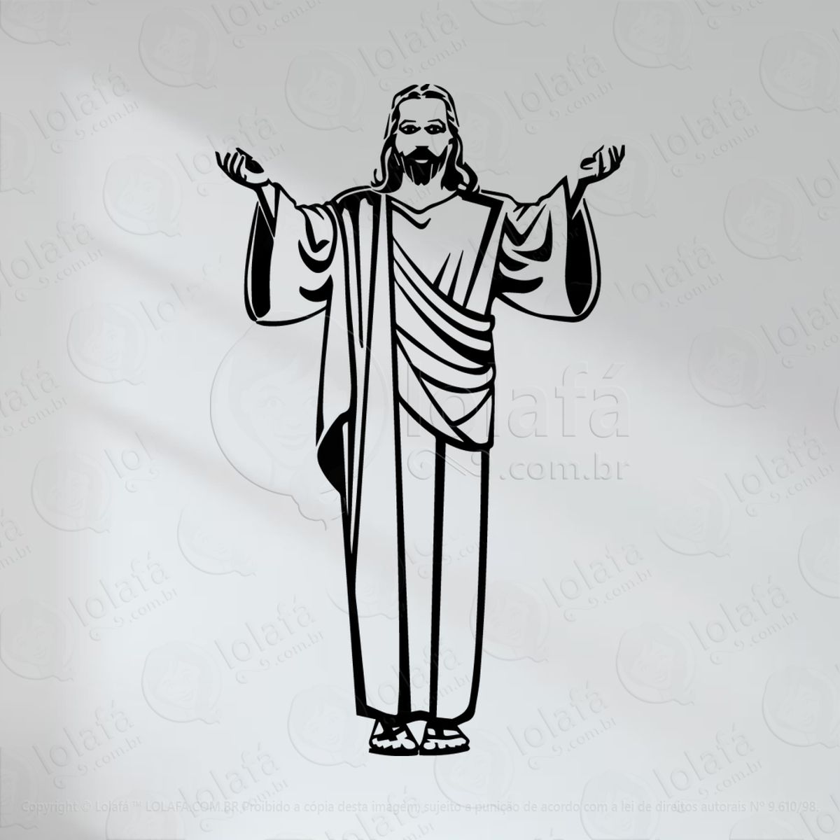 Jesus Cristo Adesivo de Parede Decorativo para Casa, Quarto, Sala e Vidro Mod:6