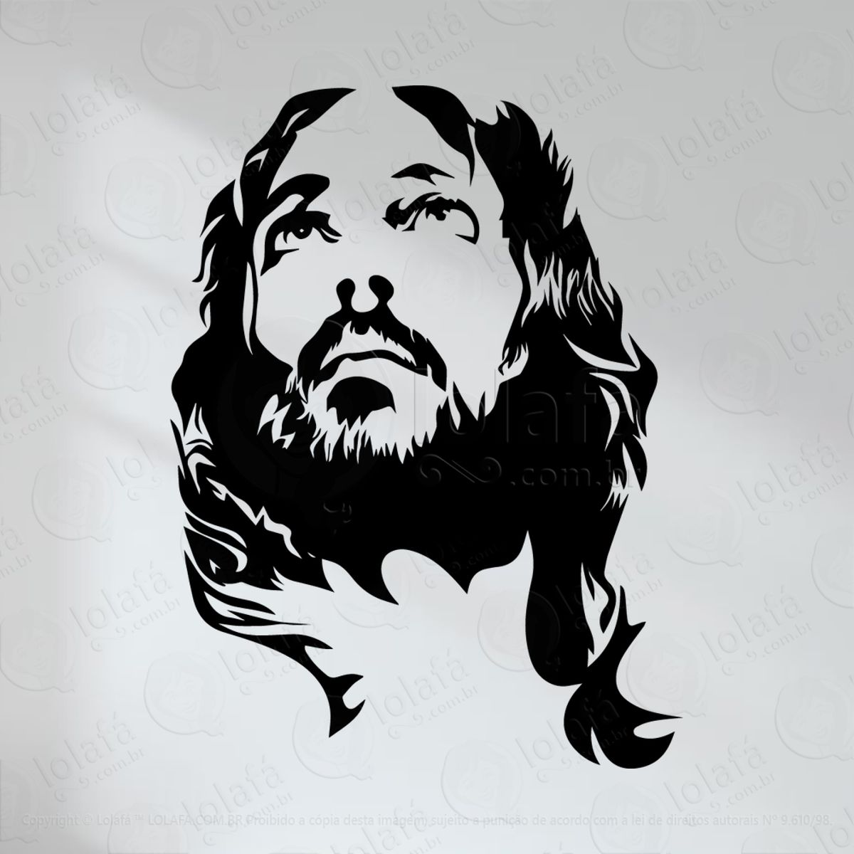 Jesus Cristo Adesivo de Parede Decorativo para Casa, Quarto, Sala e Vidro Mod:8