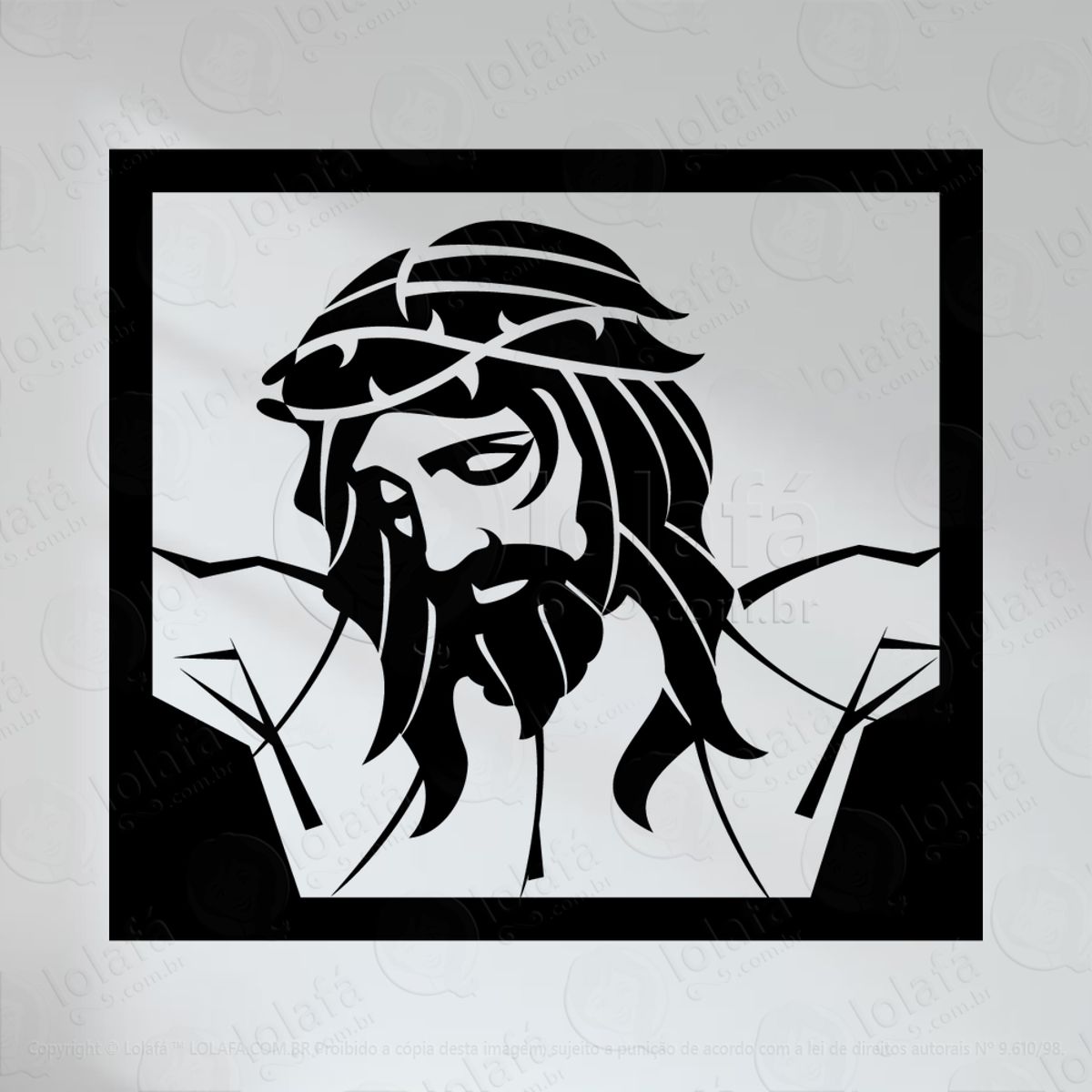 Jesus Cristo Adesivo de Parede Decorativo para Casa, Quarto, Sala e Vidro Mod:14